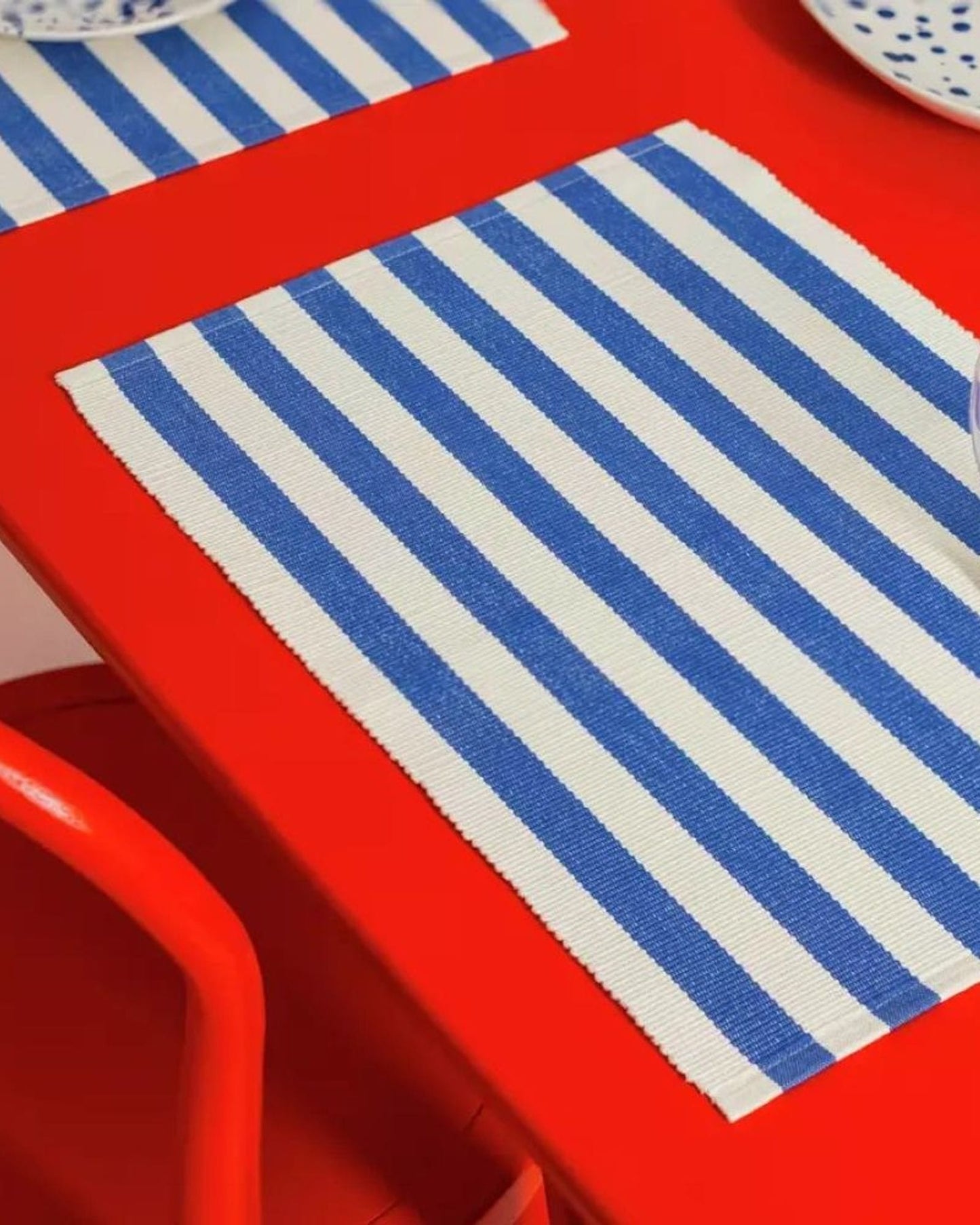مفرش طاولة منسوج من Kitchen Craft مخطط باللون الأزرق، 30×45 سم