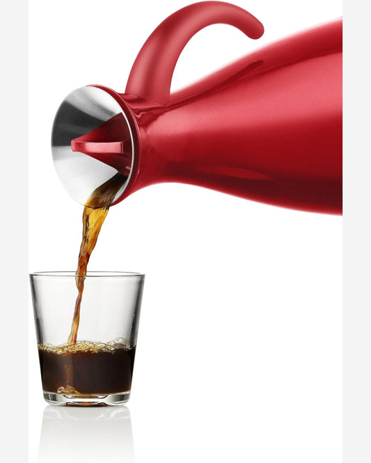 إبريق إيفا سولو 502913 بتفريغ الهواء، سعة 1 لتر، لون أحمر لامع