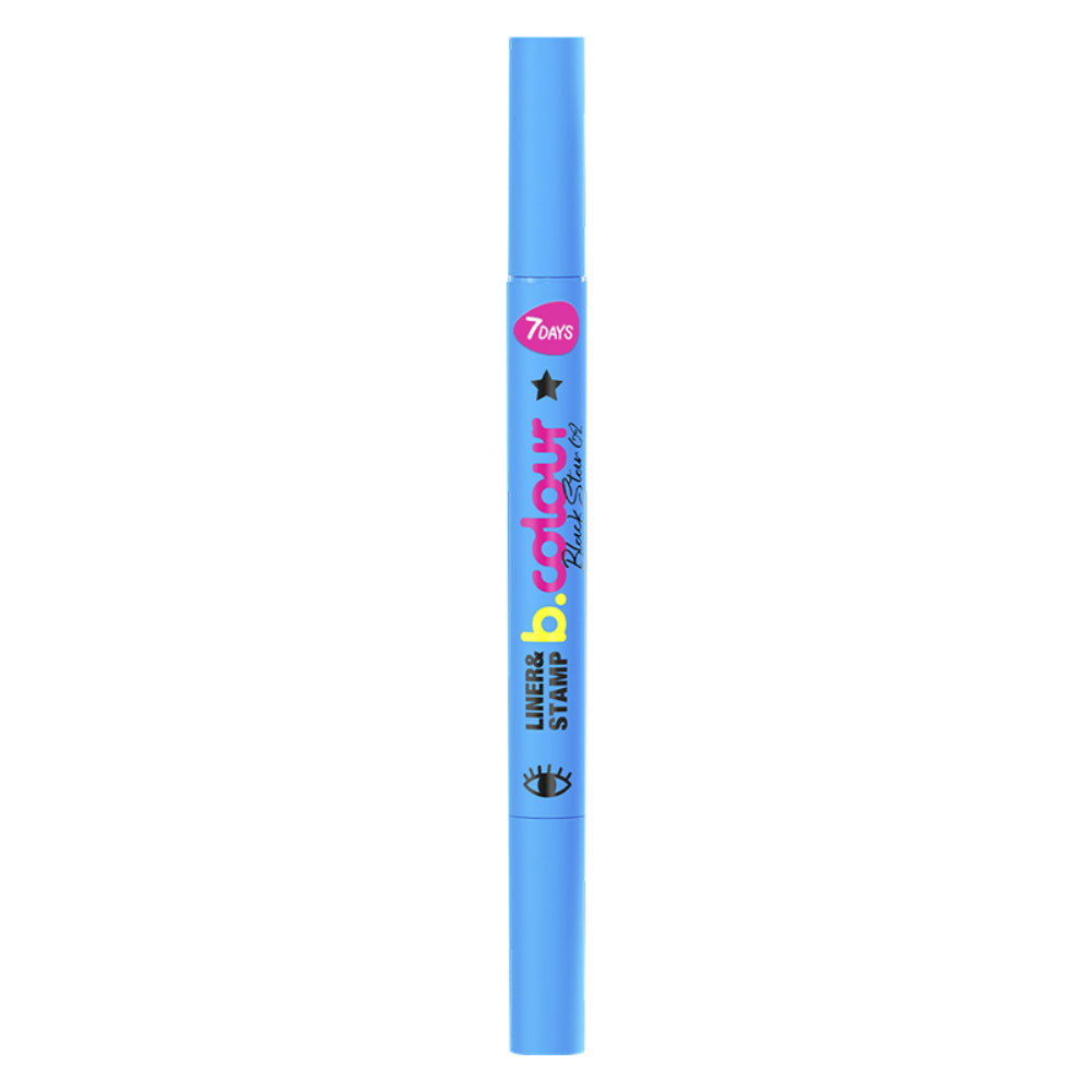 7DAYS CUTE Dual-Ended Eyeliner Pen with Star Stamp - Waterproof Black Liquid Eyeliner Marker