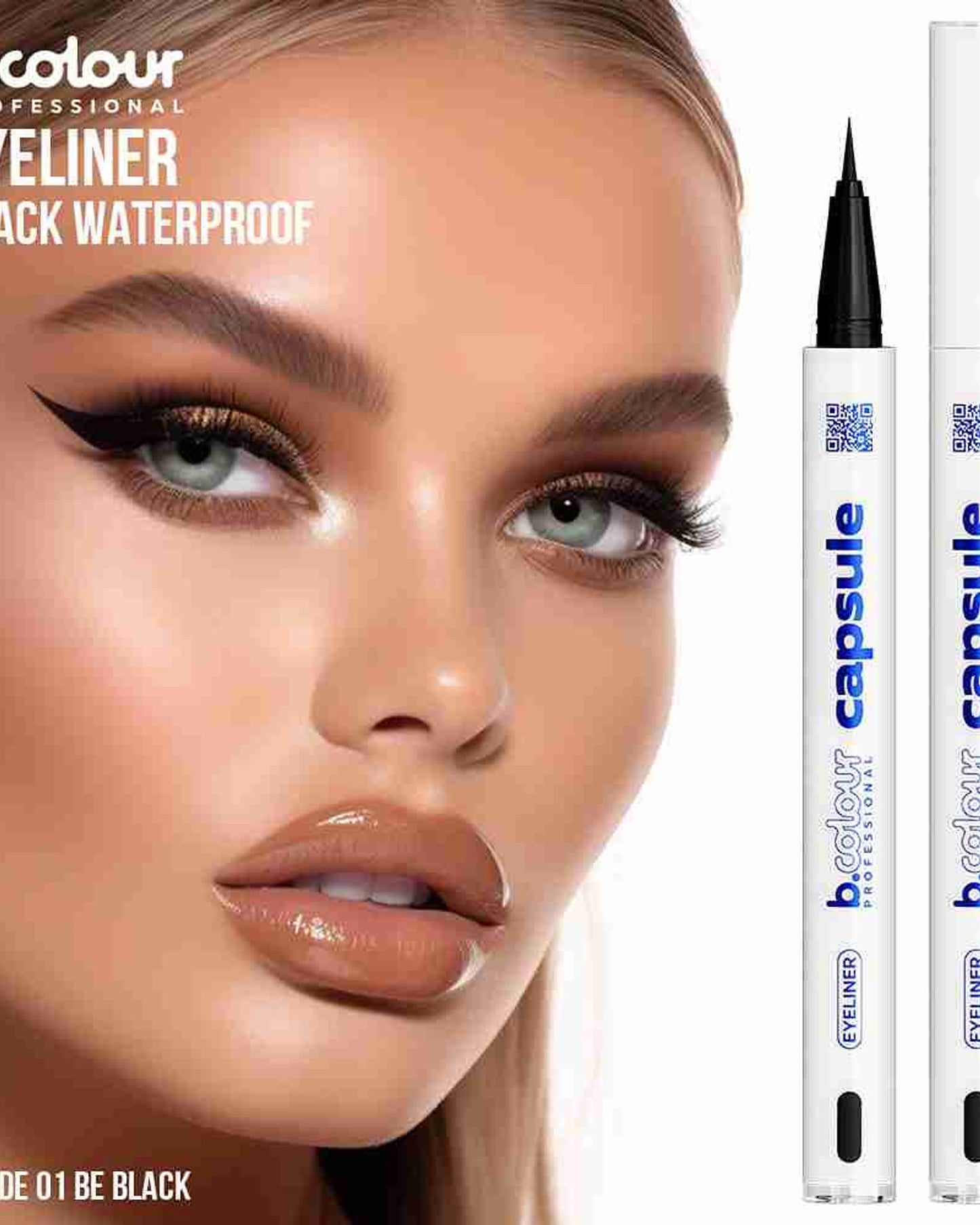 محدد عيون سائل مقاوم للماء من بي كولور بروفيشنال 01 بي بلاك