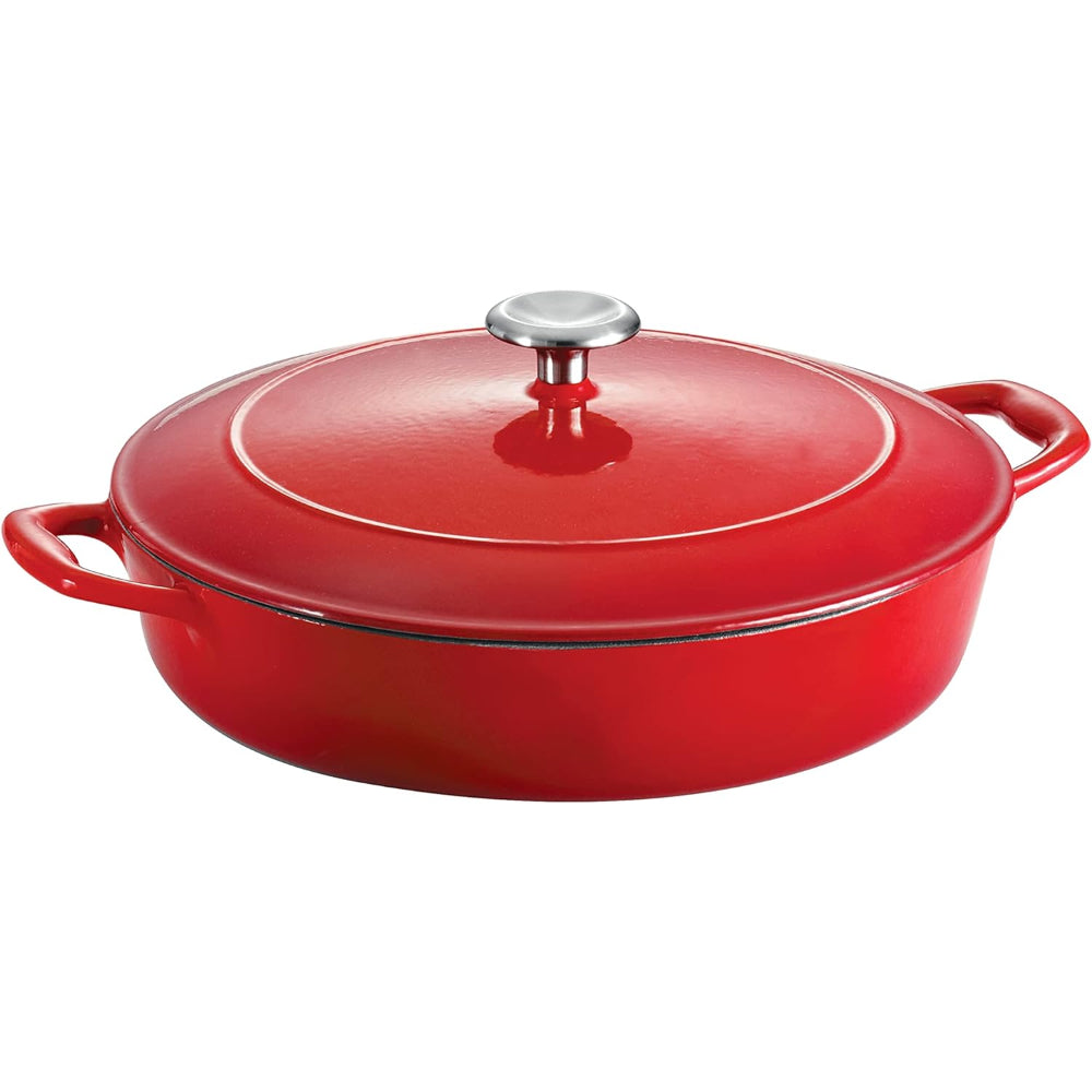 Tramontina Brazil Series 1000 4 Qt Red Enameled Cast Iron Covered Braiser