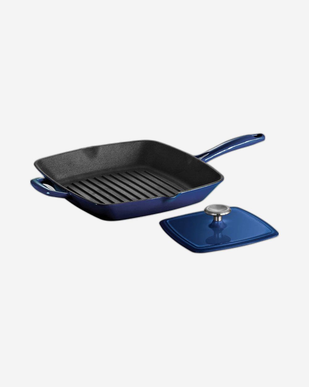 Tramontina Brazil Series 1000 11 Inches Cobalt Enameled Cast Iron Grill with Press