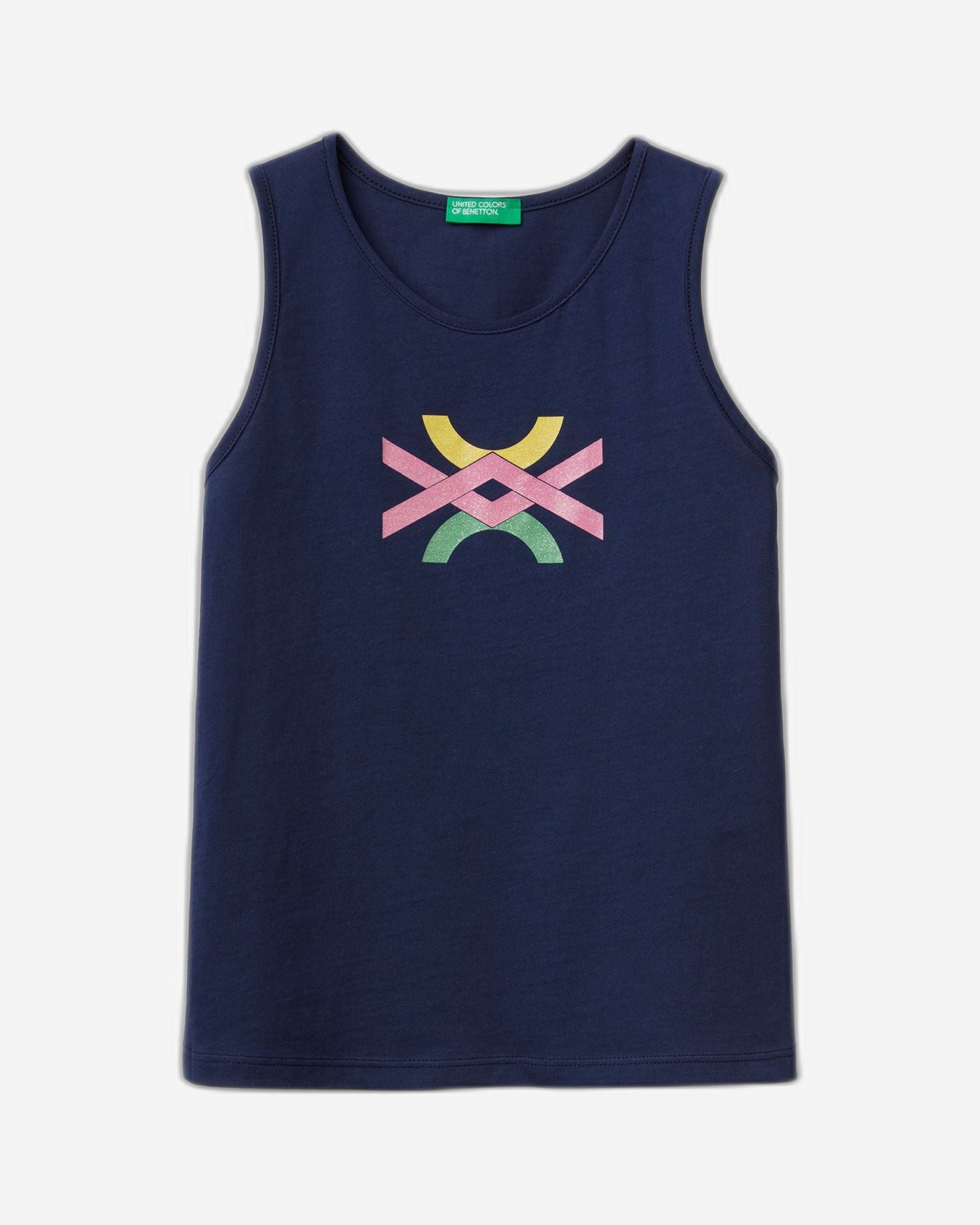 تانك توب مع طباعة شعار لامع