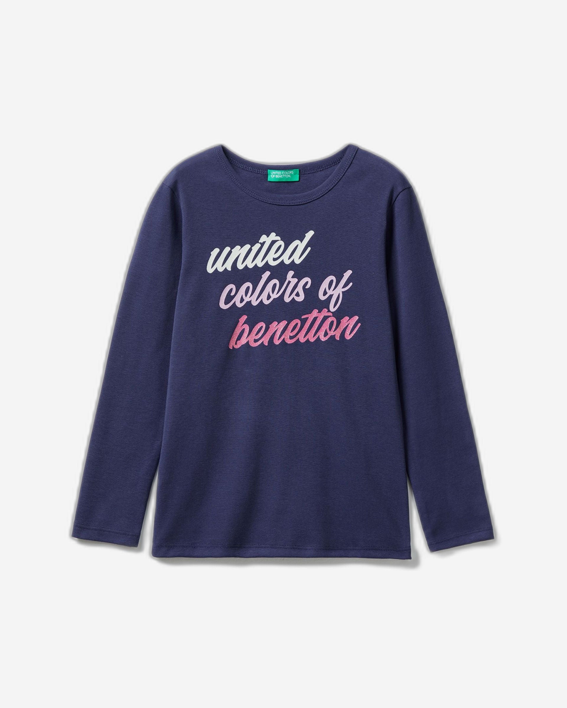 تي شيرت بأكمام طويلة مع طباعة لامعة