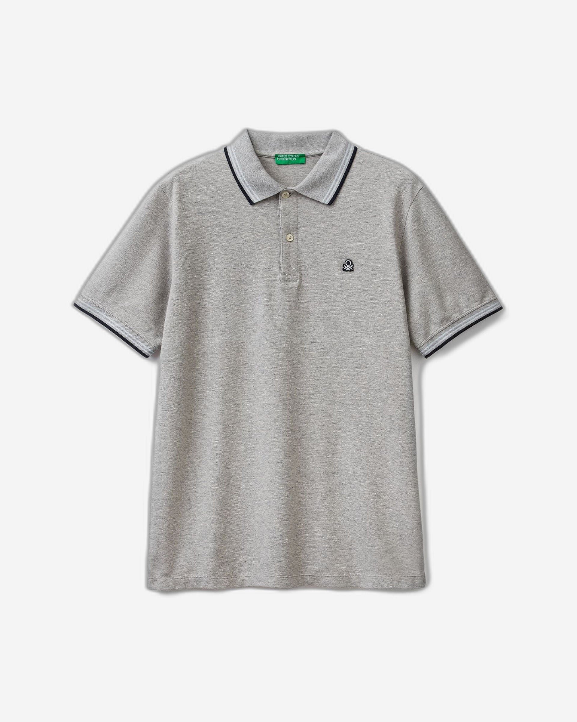 قميص بولو من القطن المطاطي بأكمام قصيرة
