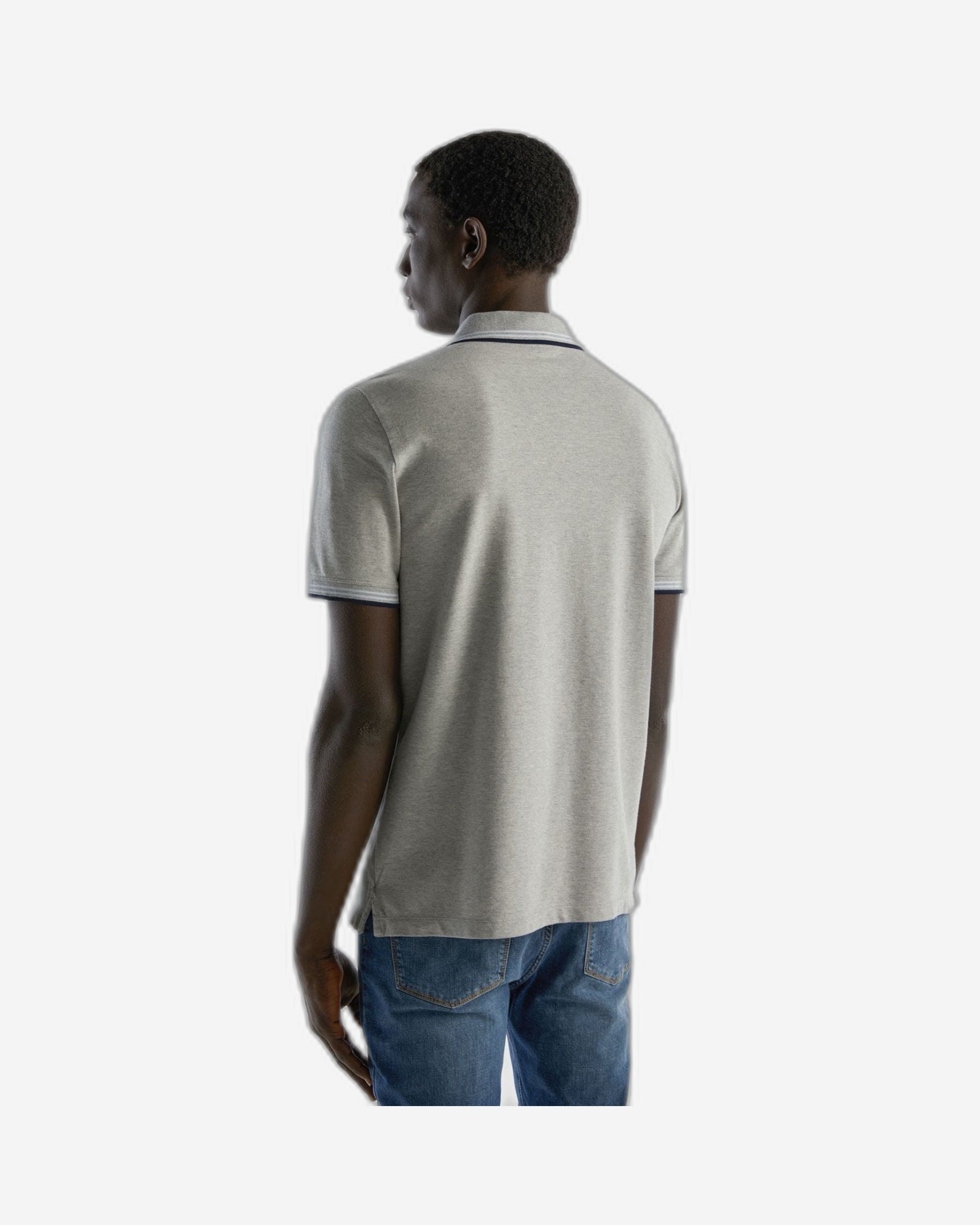 قميص بولو من القطن المطاطي بأكمام قصيرة