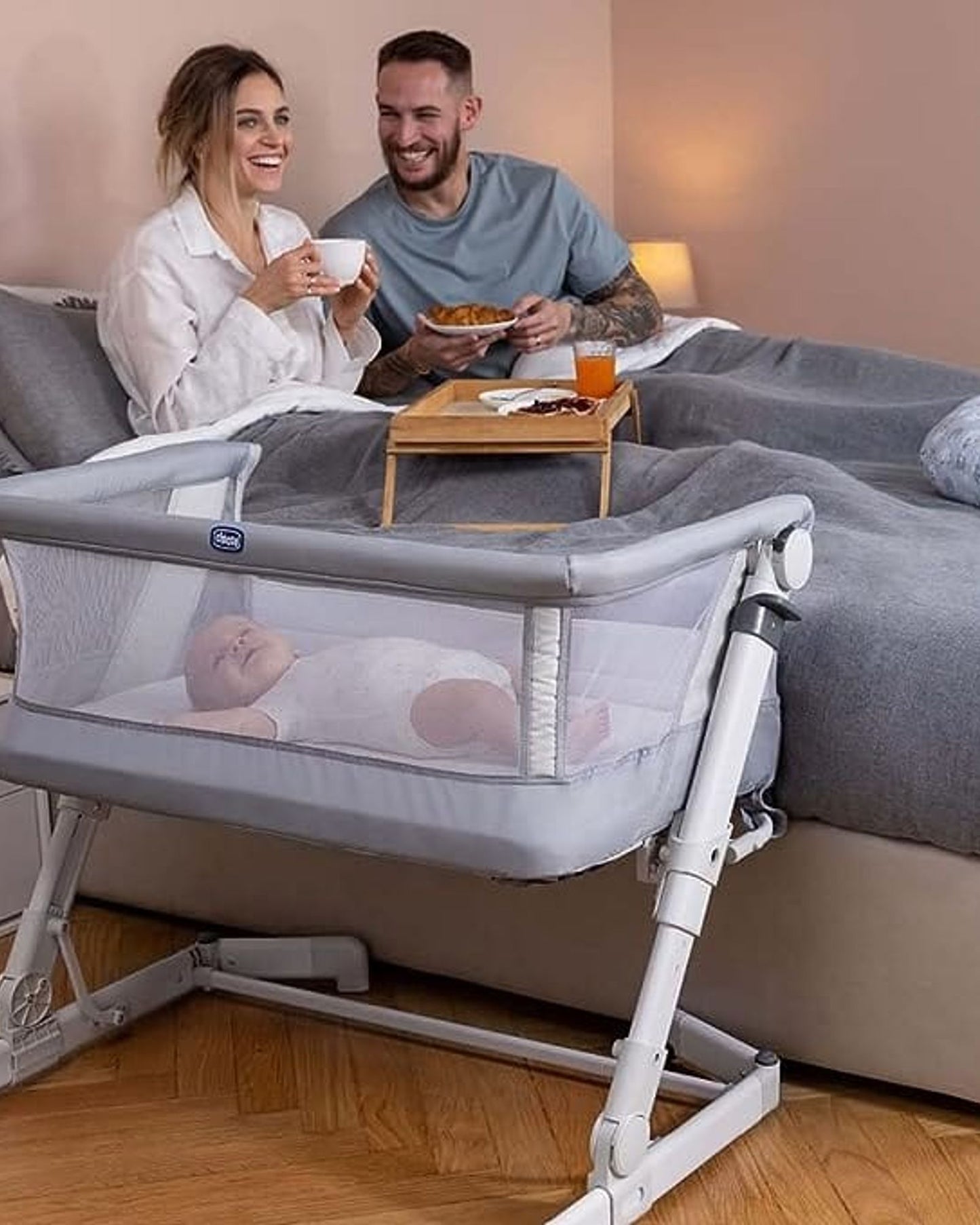 سرير الأطفال المشترك القابل للطي من Chicco Next2Me - رمادي ضبابي - CH79299-72