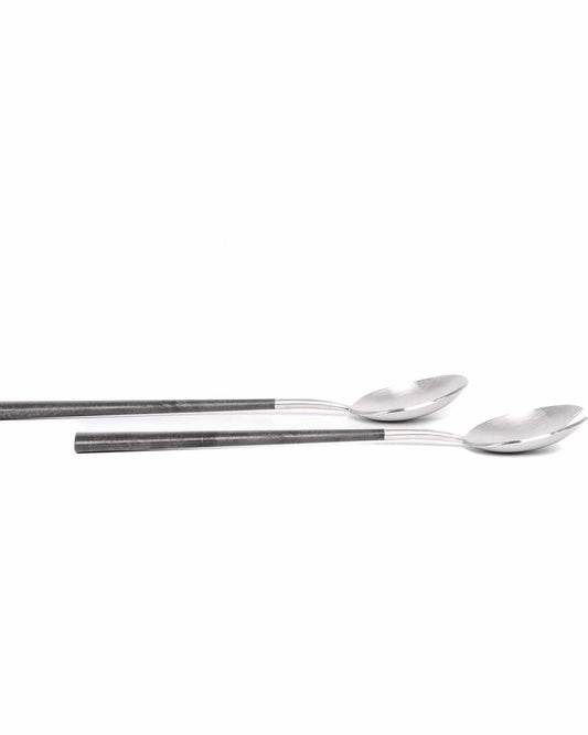 بيلو إينوكس نيو أسود مع فضي مصقول - طبق سلطة لشخصين - صندوق هدايا