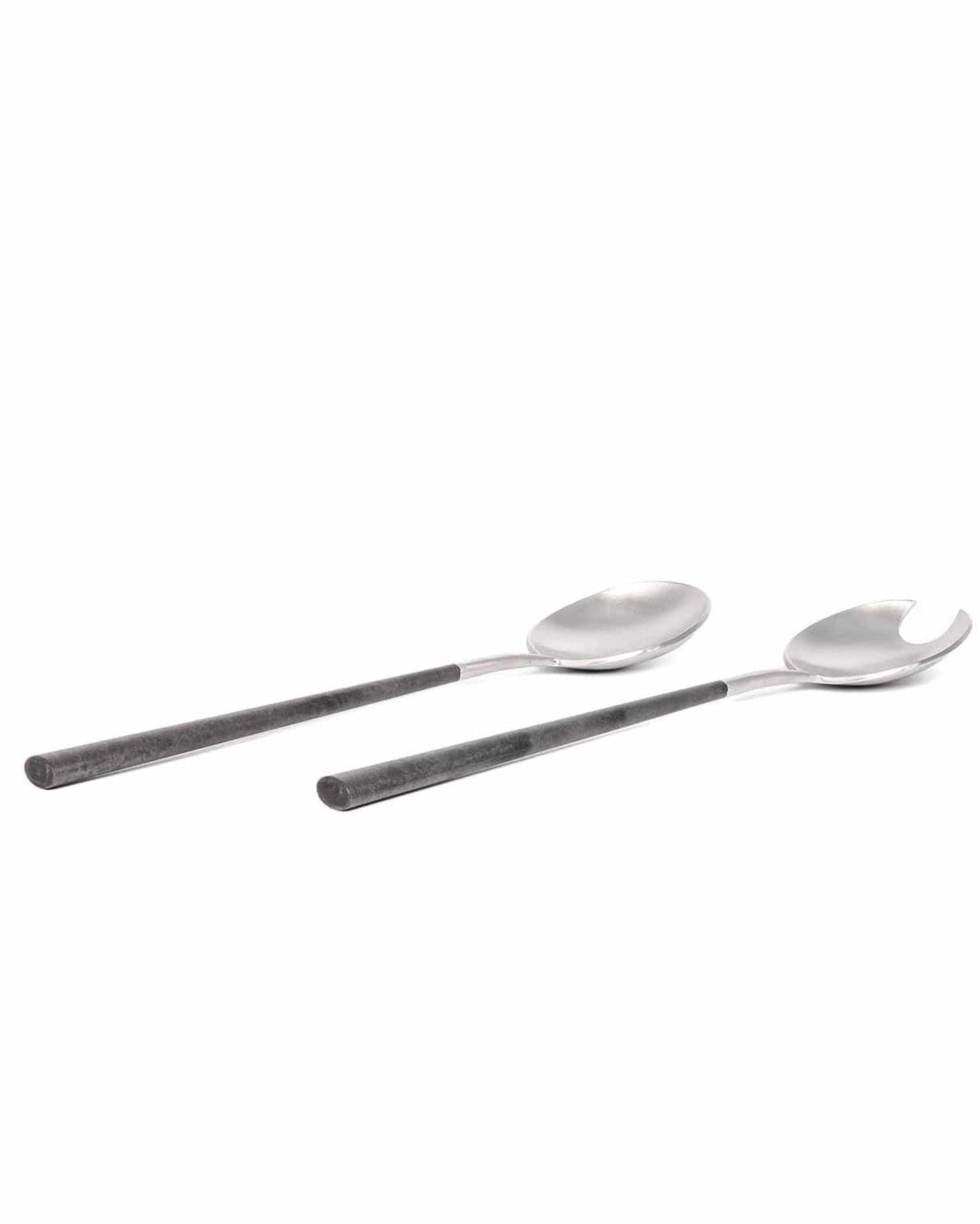 بيلو إينوكس نيو أسود مع فضي مصقول - طبق سلطة لشخصين - صندوق هدايا