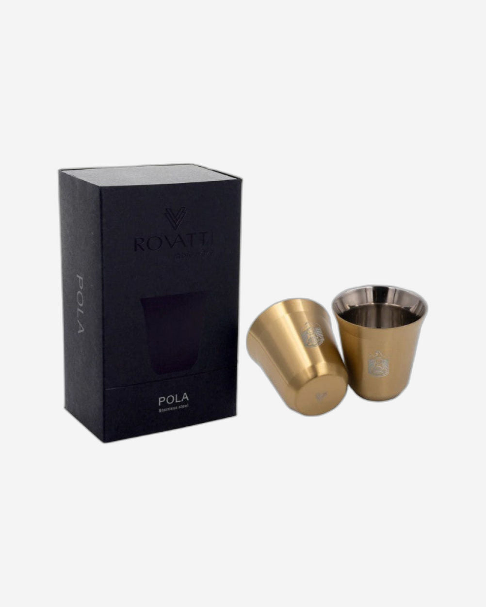 طقم أكواب روفاتي بولا الإمارات العربية المتحدة من الفولاذ المقاوم للصدأ، قطعتين - 175 مل
