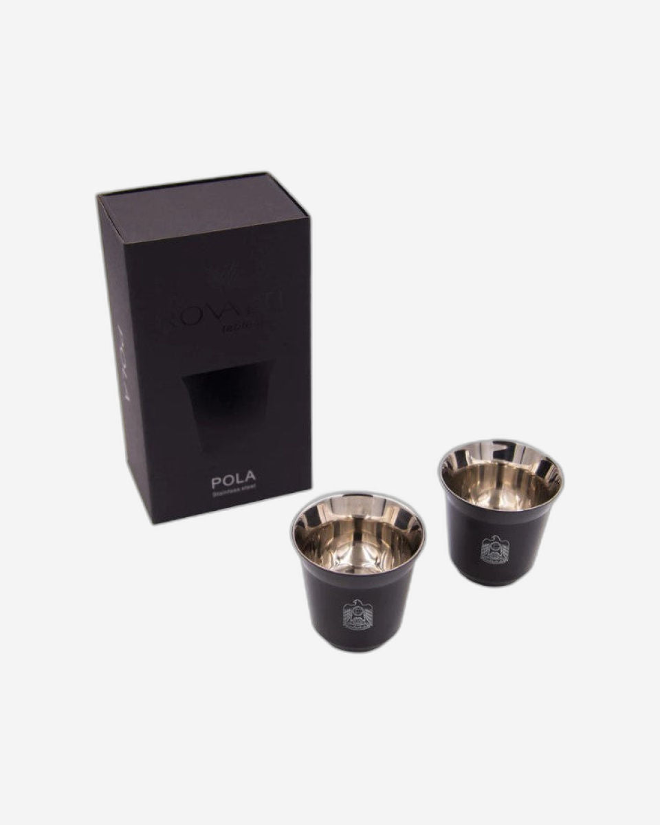 طقم أكواب روفاتي بولا الإمارات العربية المتحدة من الفولاذ المقاوم للصدأ، قطعتين - 85 مل
