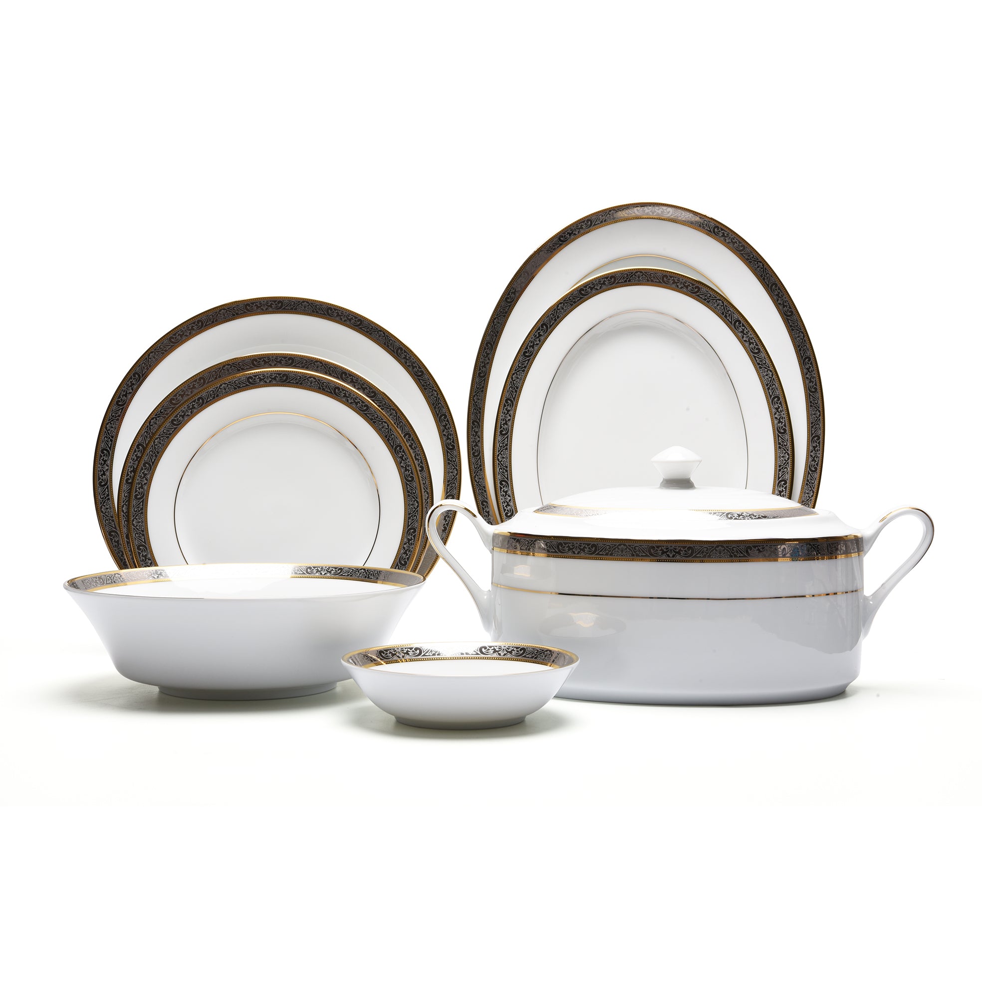 طقم عشاء دانكوتوا جولدن بلاتينيوم، ٥٩ قطعة