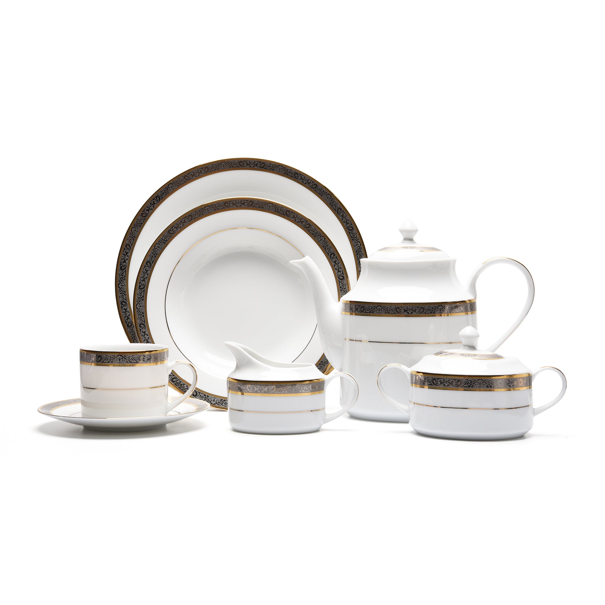 طقم عشاء دانكوتوا جولدن بلاتينيوم، ٥٩ قطعة