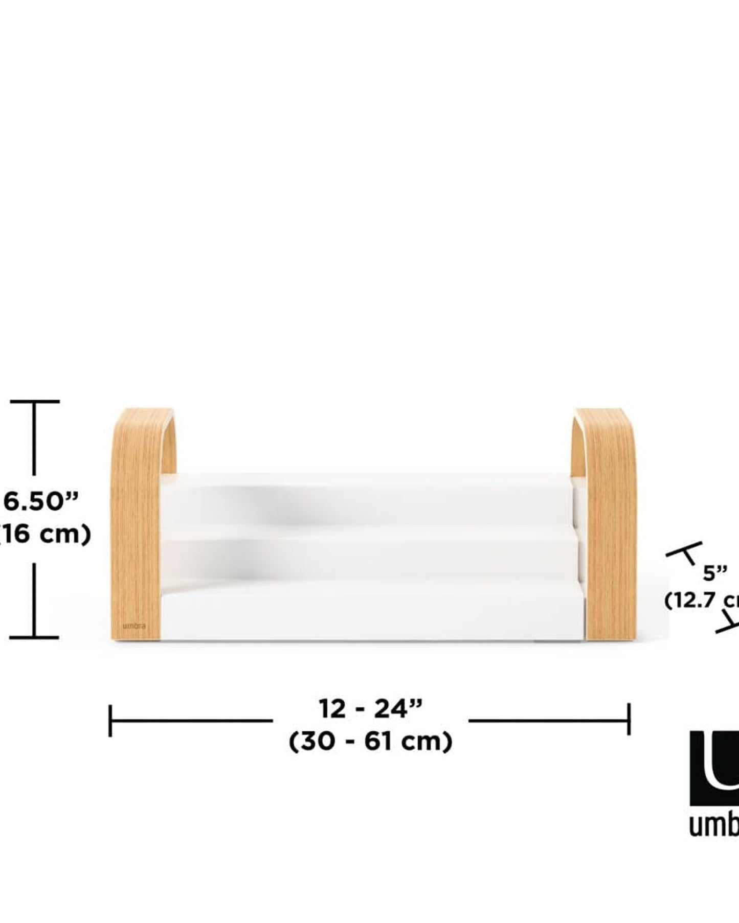 رف توابل أومبرا بيلوود بثلاث طبقات، لون أبيض/طبيعي