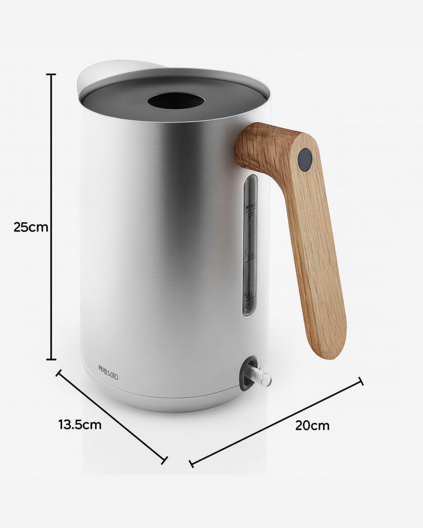 غلاية كهربائية إيفا سولو 502737 سعة 1.5 لتر، مصنوعة من الفولاذ المقاوم للصدأ من نورديك كيه، المملكة المتحدة