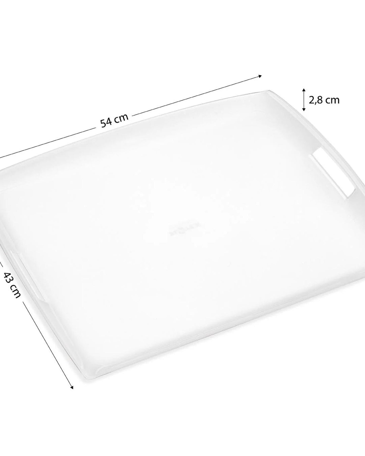 صينية أكريليك بلاتكس 54×43 سم فضية قبلية