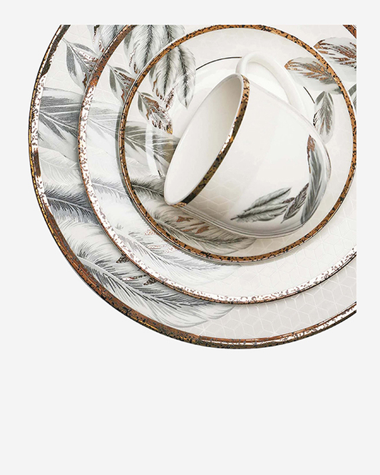 طقم عشاء نورديك دائري الشكل مكون من 24 قطعة