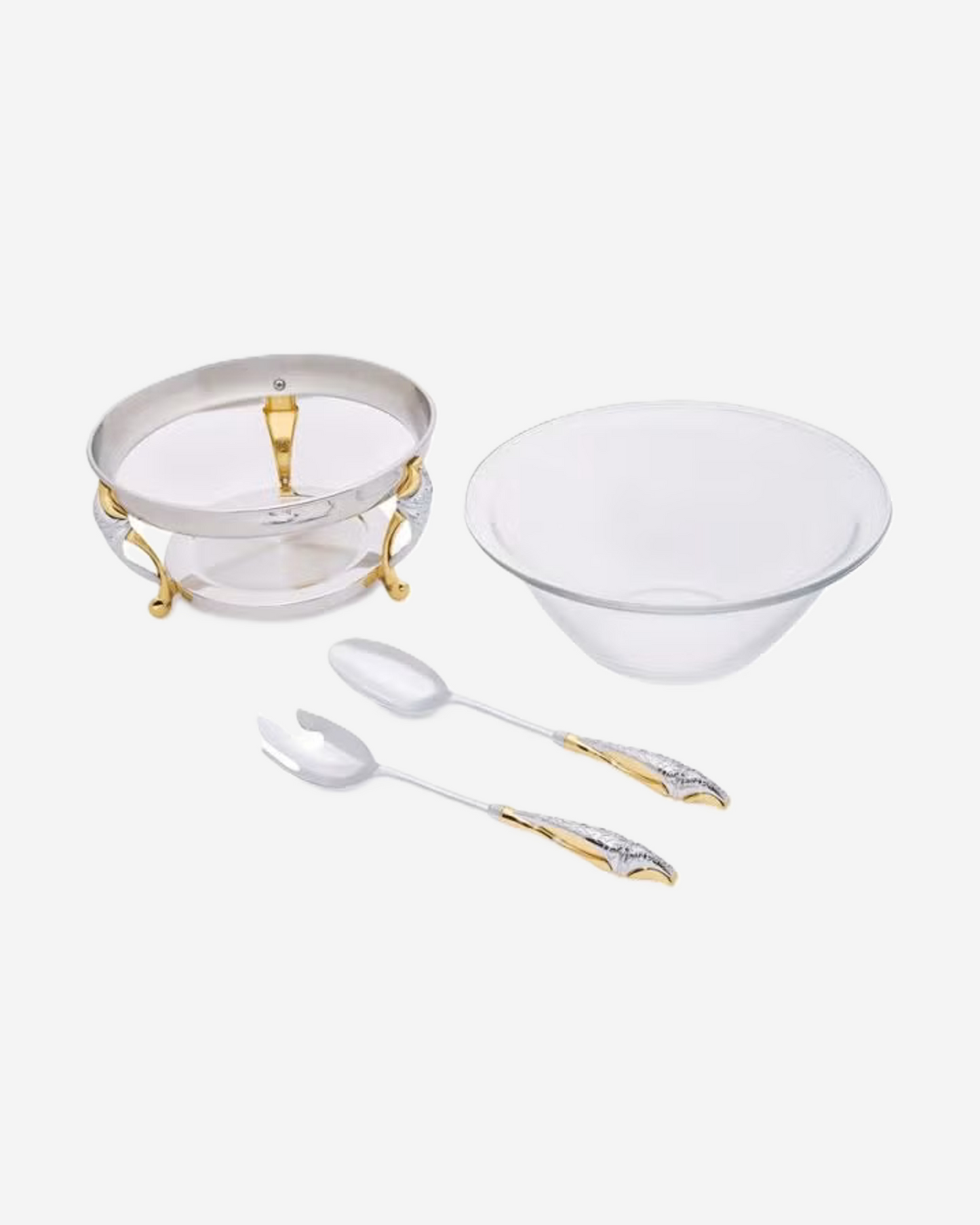Regent Malaika Stainless Steel Salad Bowl with Servers