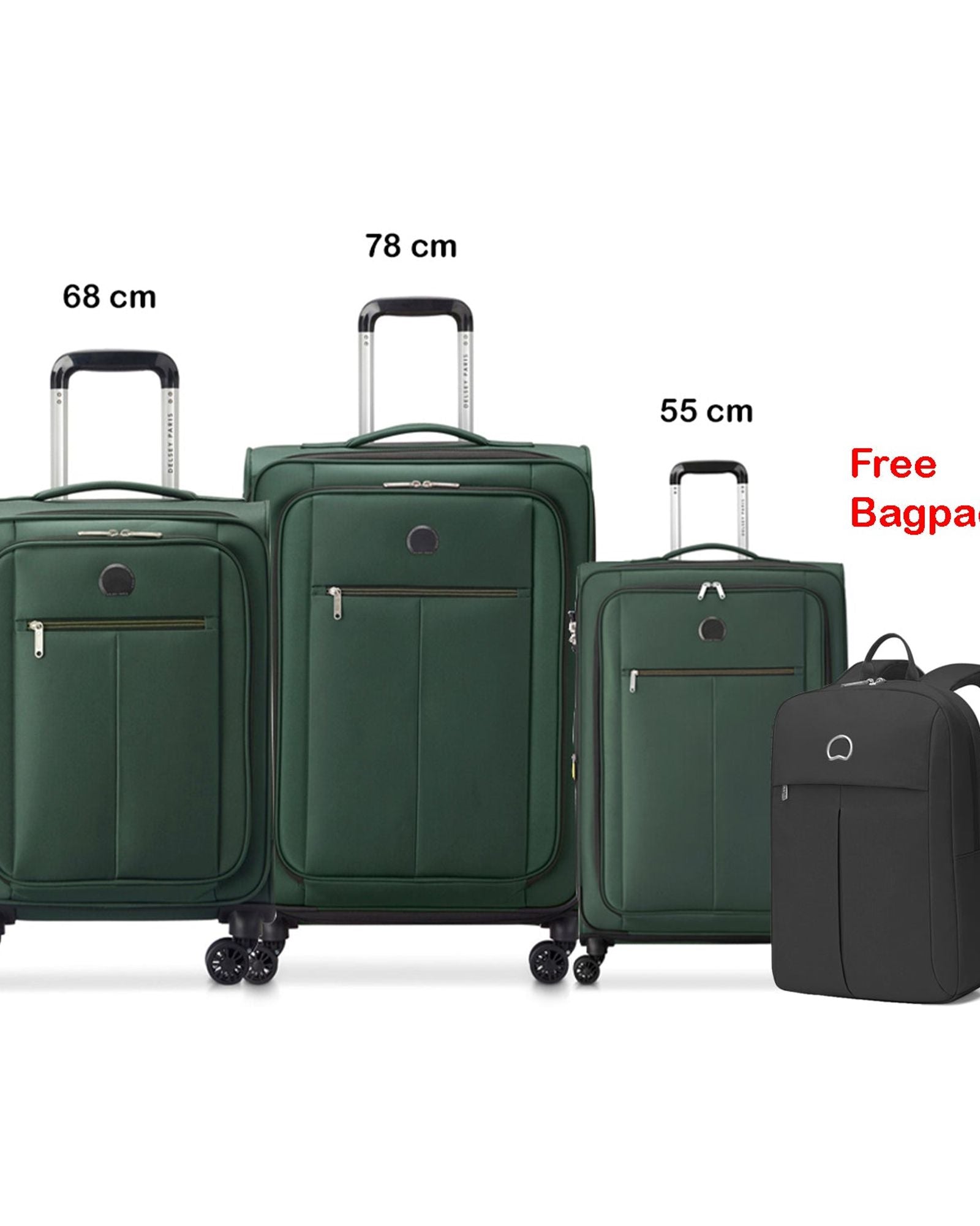 مجموعة حقائب ديلسي باريس بين أب ٦، ٣ قطع، مع حقيبة ظهر مجانية