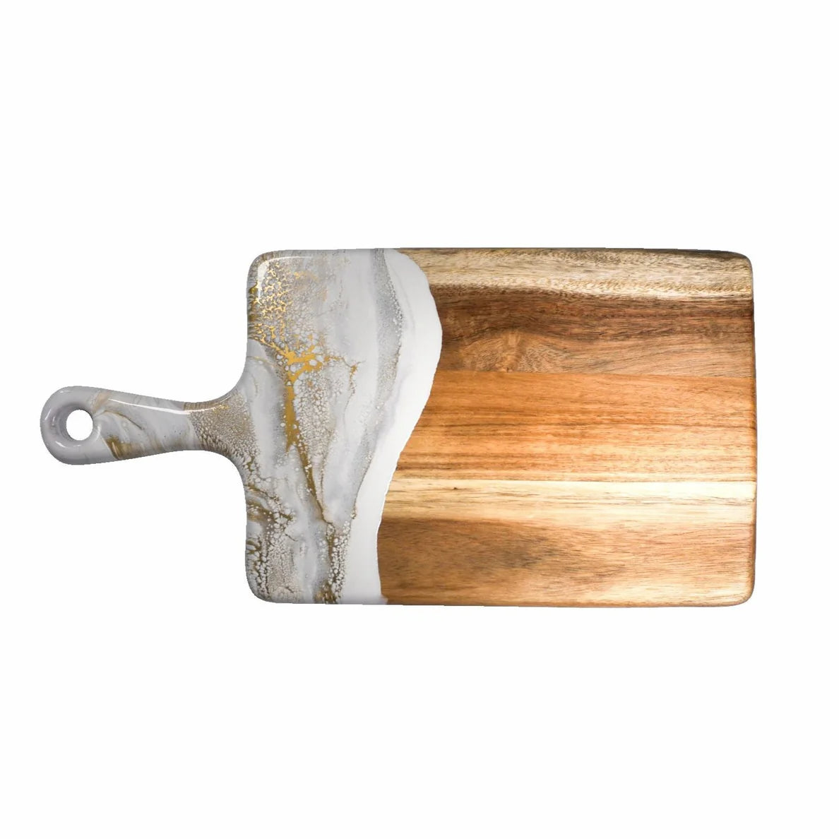 LARGE RESIN ACCENTED ACACIA WOOD BOARD