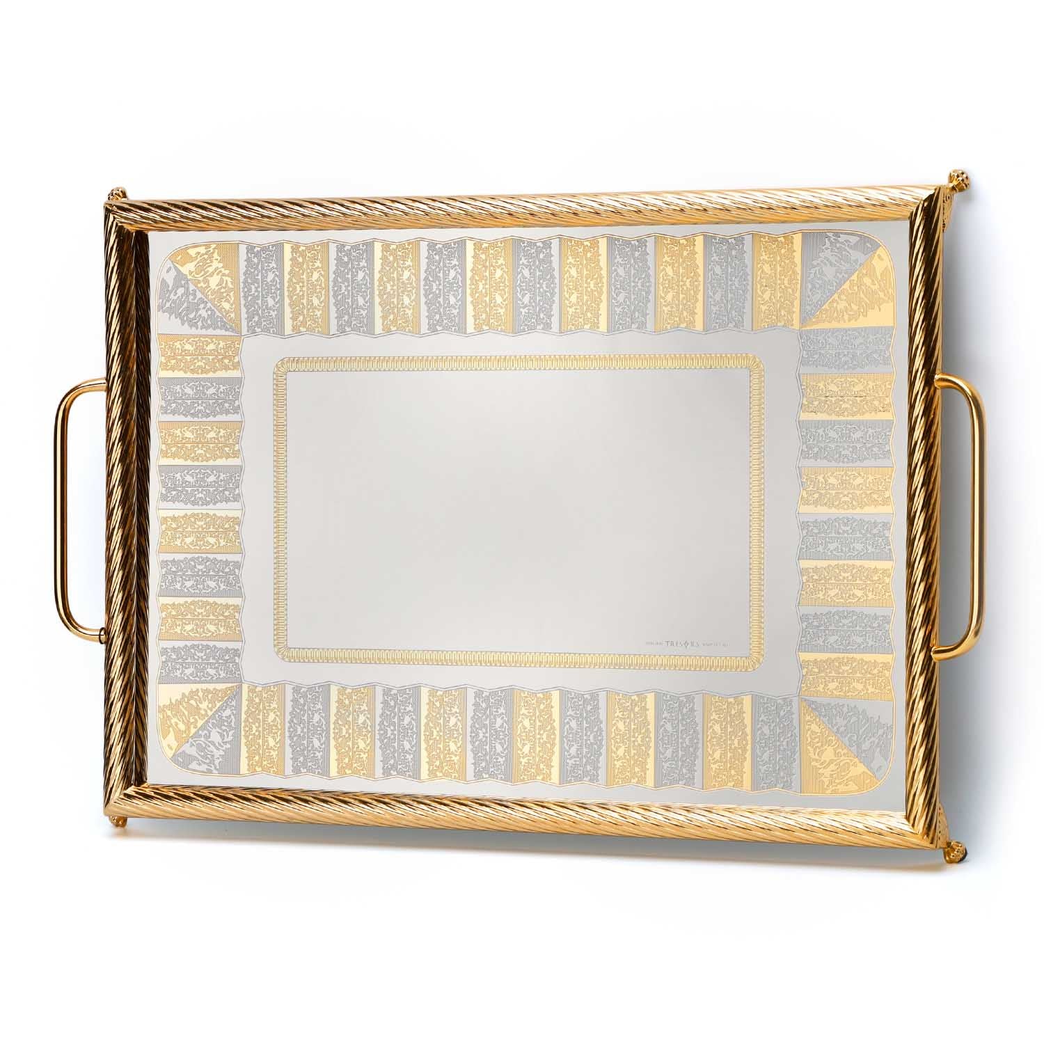 صينية مستطيلة من تريزورز أليكسي جولد، 50×35 سم