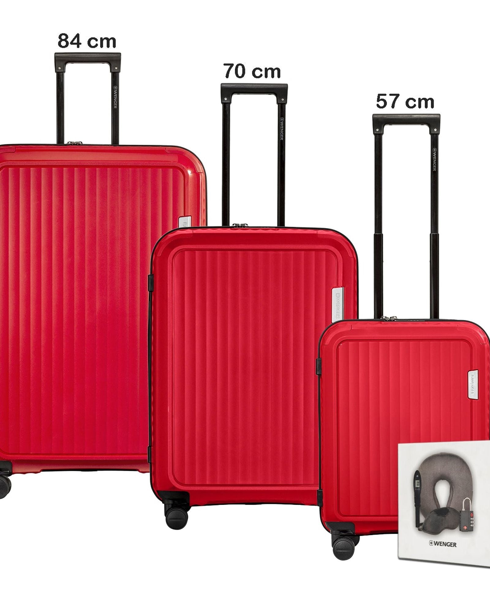 مجموعة وينجر أوبتيمو من 3 عربات 54+68+81 سم + ملحقات سفر مجانية