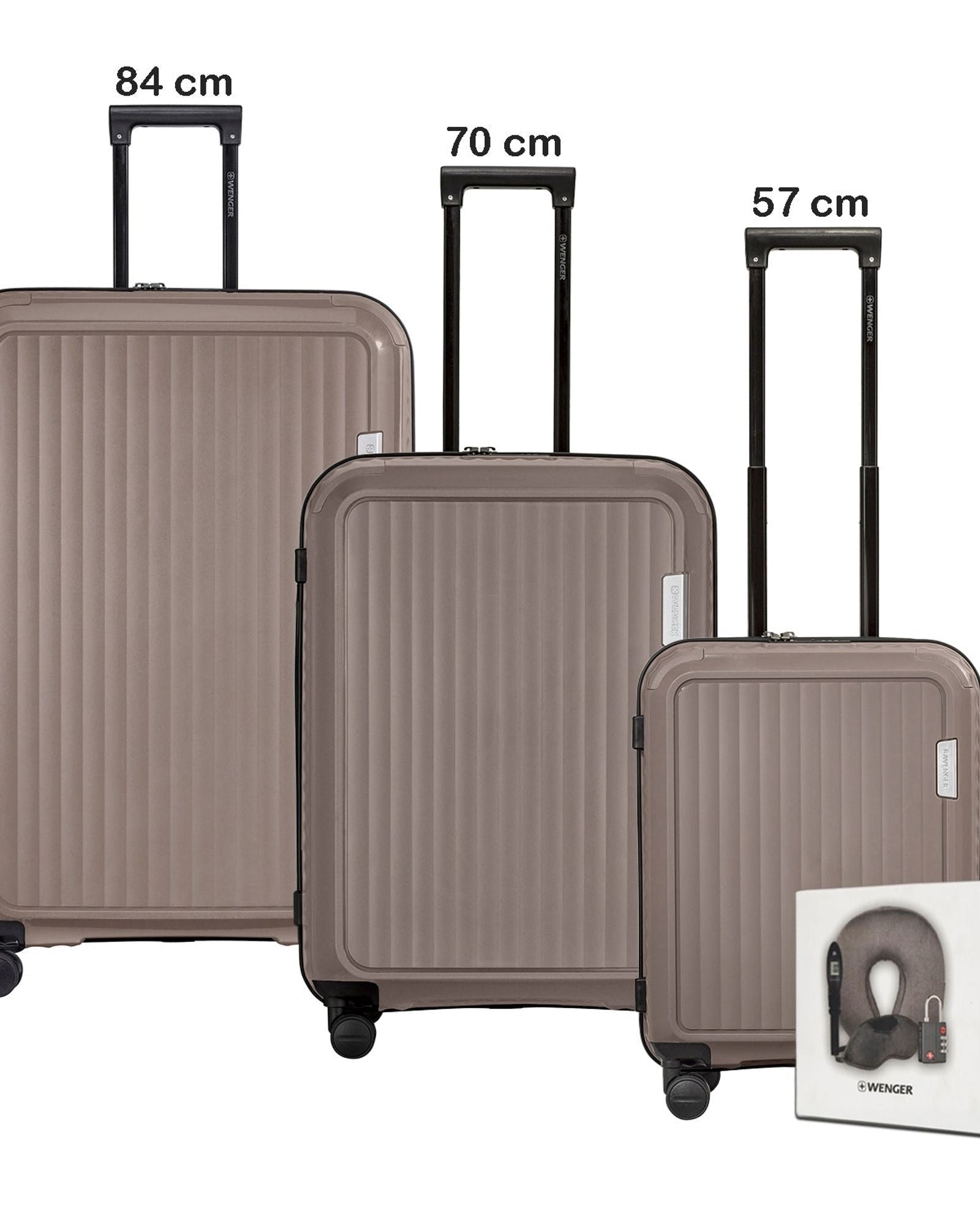 مجموعة وينجر أوبتيمو من 3 عربات 54+68+81 سم + ملحقات سفر مجانية