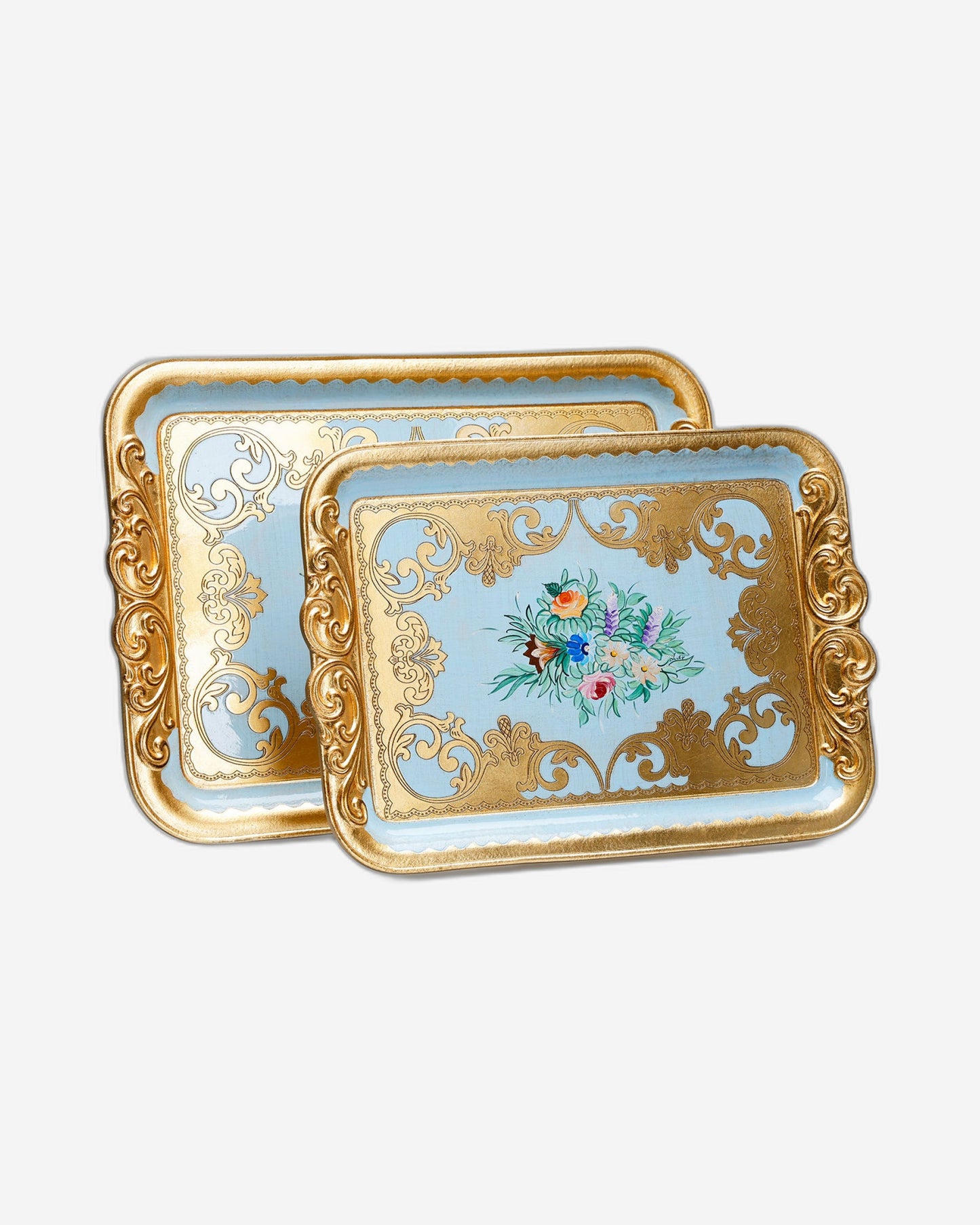 صينية مستطيلة كبيرة بمقابض من سيزاتيني أورماني أورو سيليست CE03 - VL-234-5-3423