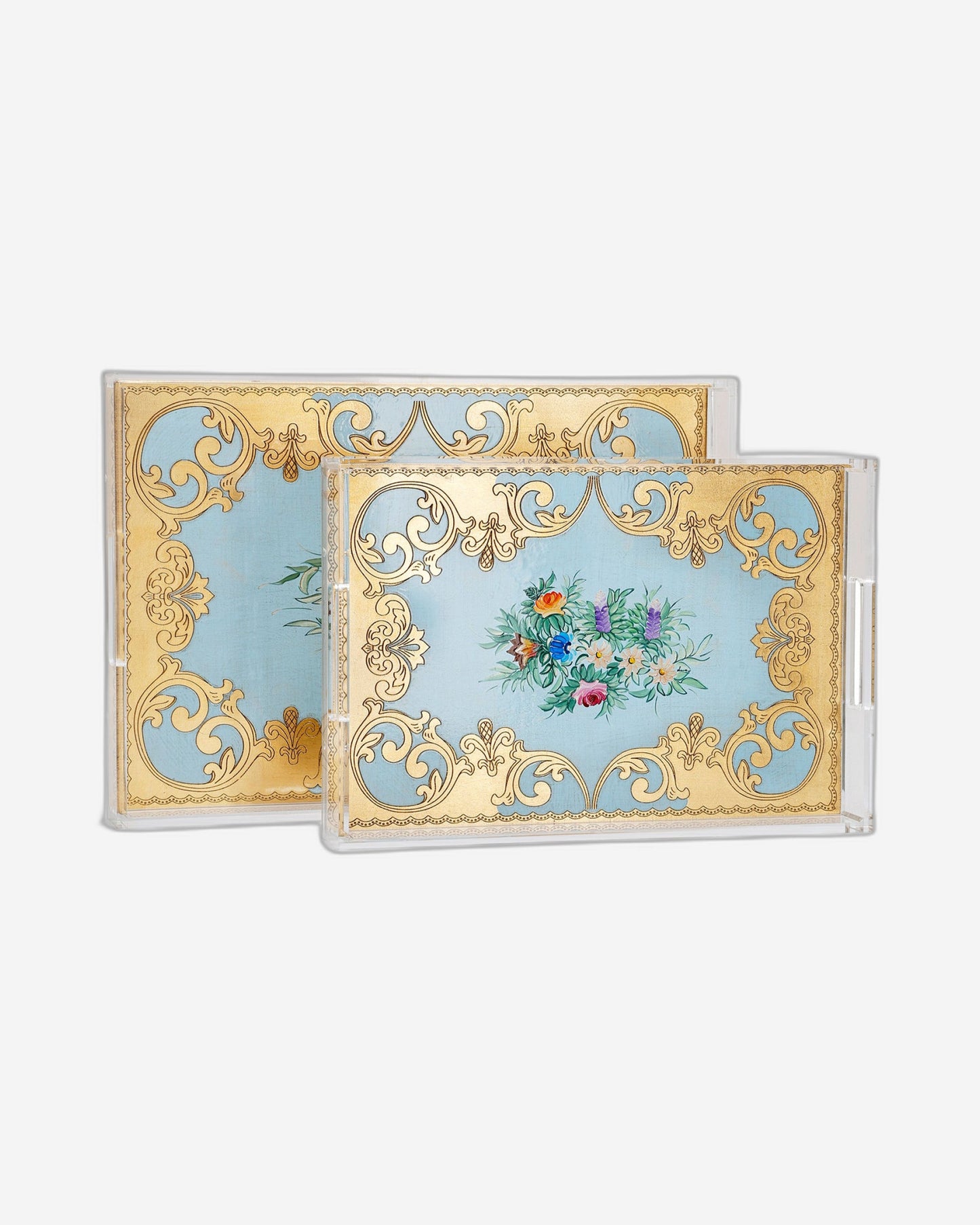 صينية مستطيلة كبيرة بمقابض من سيزاتيني أورماني أورو سيليست CE03 - VE-275-5-3423