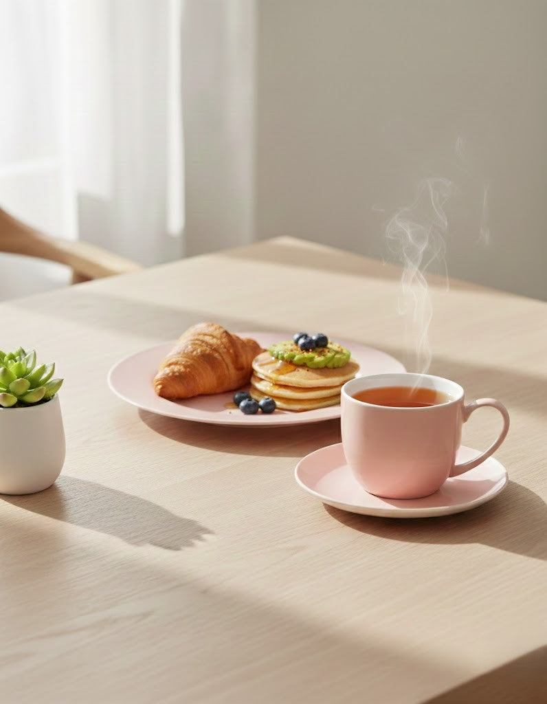 طبق عشاء ميزون باستيل وردي