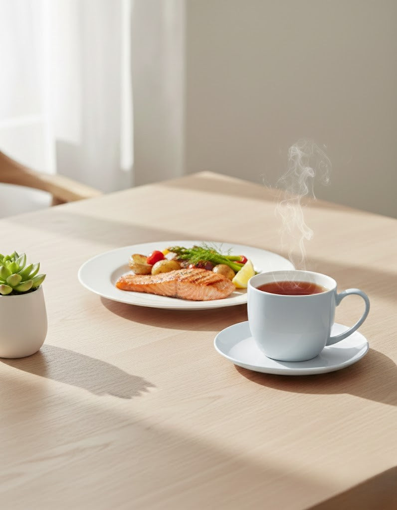 طبق عشاء ميزون باستيل، حجر القمر الأزرق