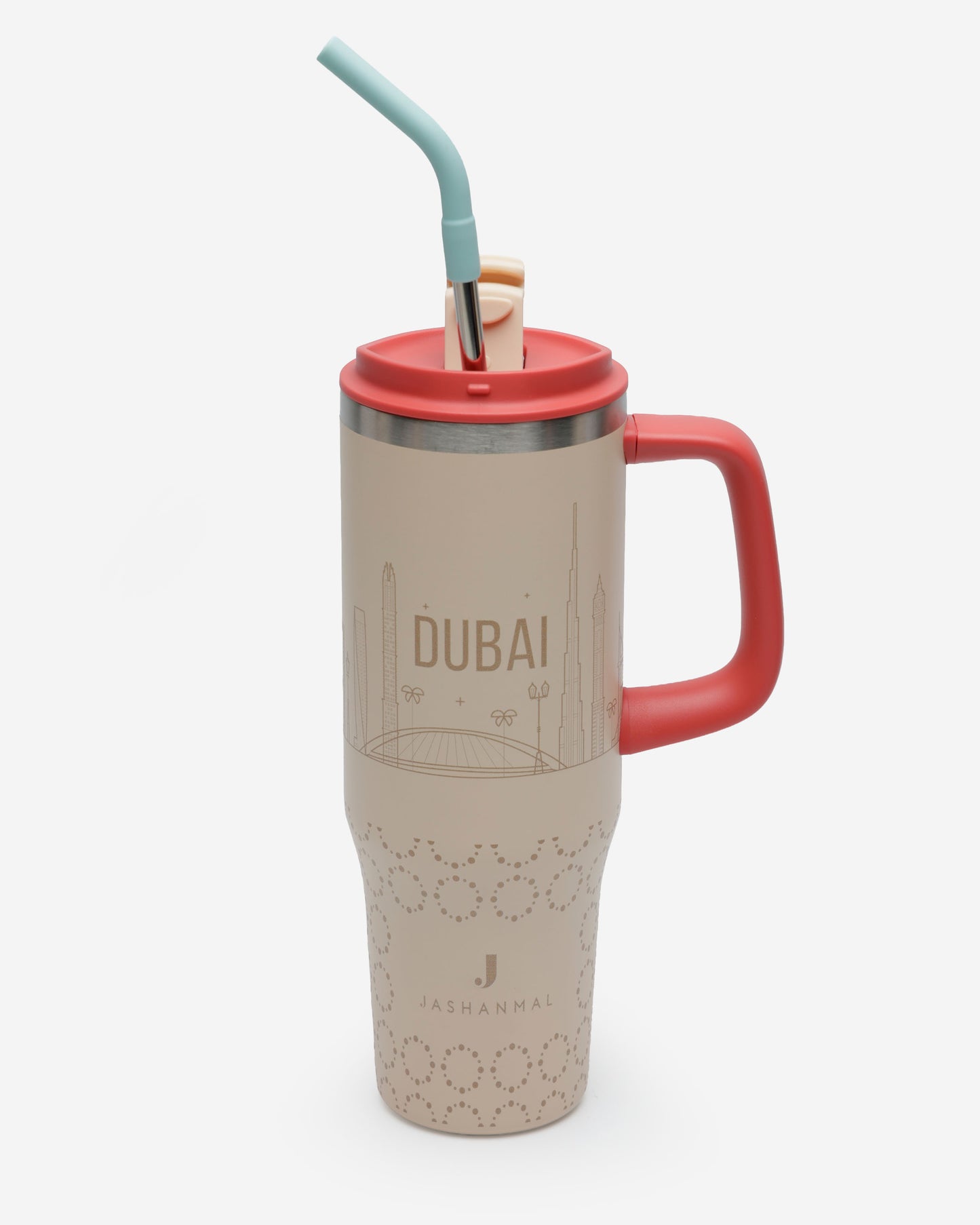 Insulated Tumbler 1.18L with Handle & Steel Straw
