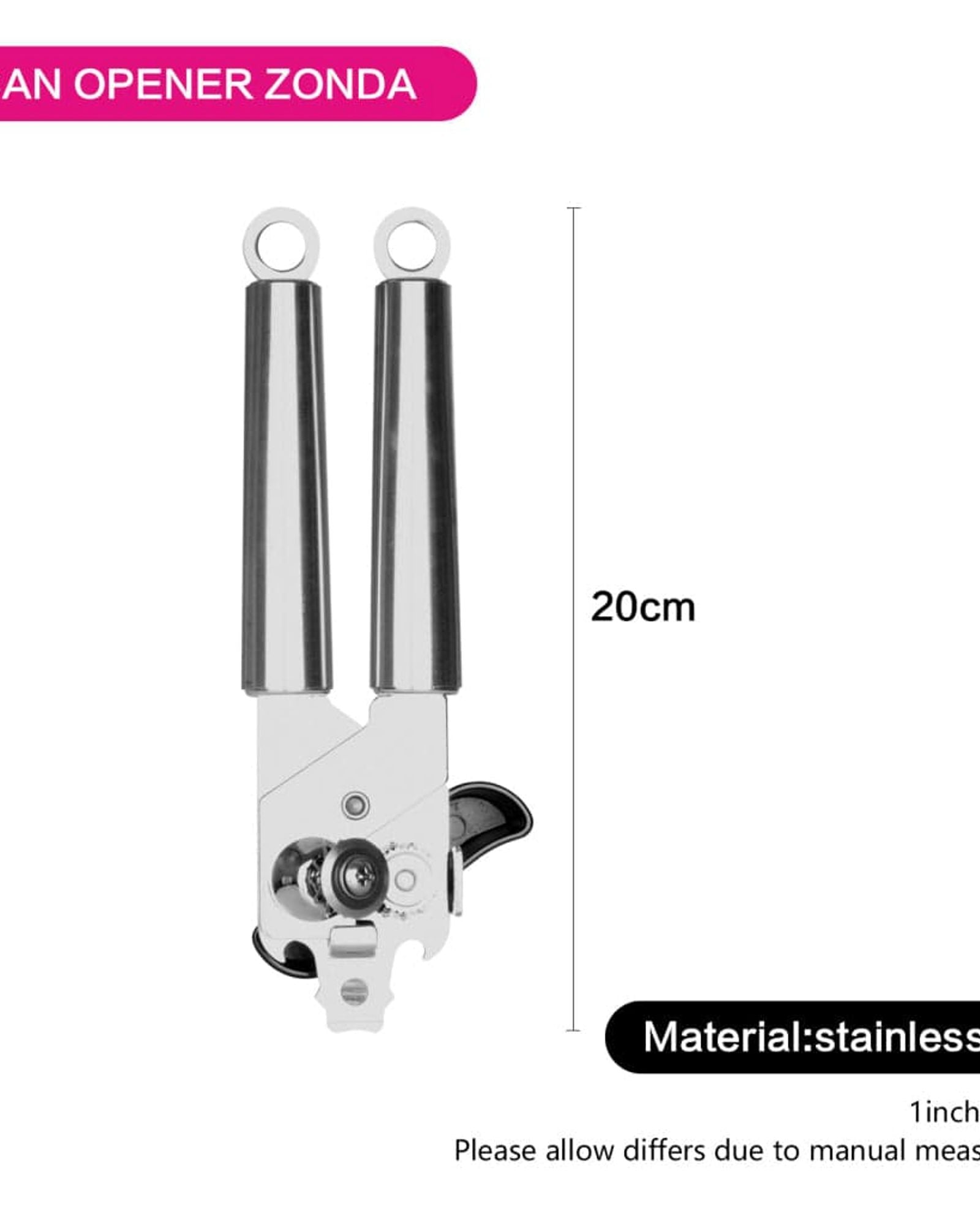 فتاحة علب فيسمان زوندا فضية/سوداء مقاس 20 سم