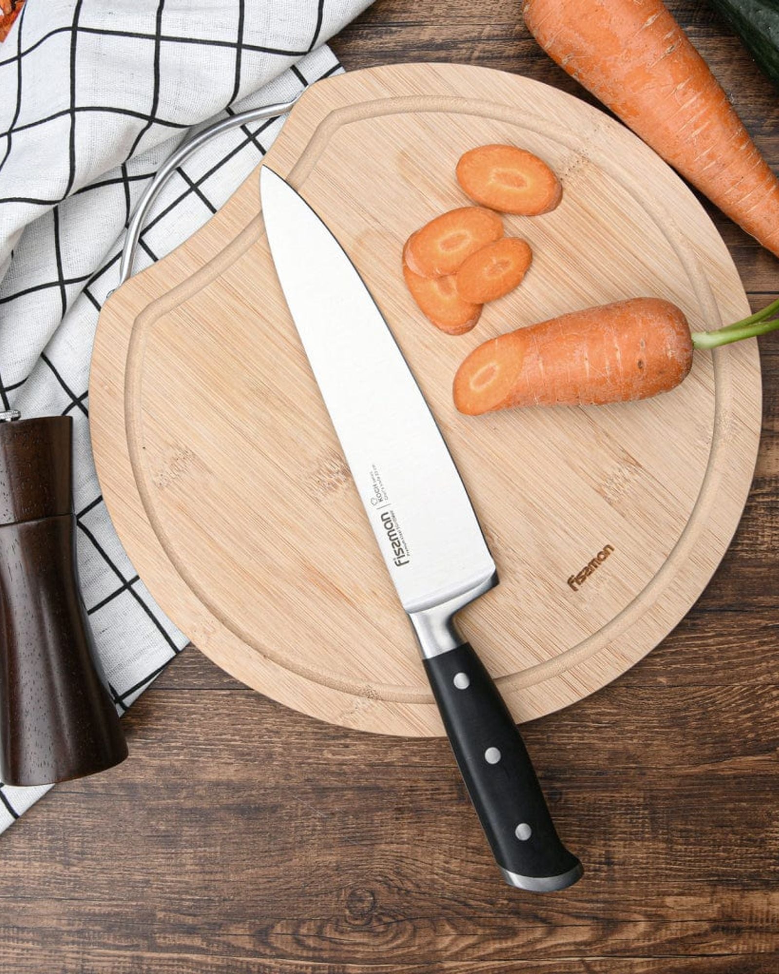 سكين الطاهي فيسمان 8 بوصة من سلسلة كوش (فولاذ 5Cr15MoV)