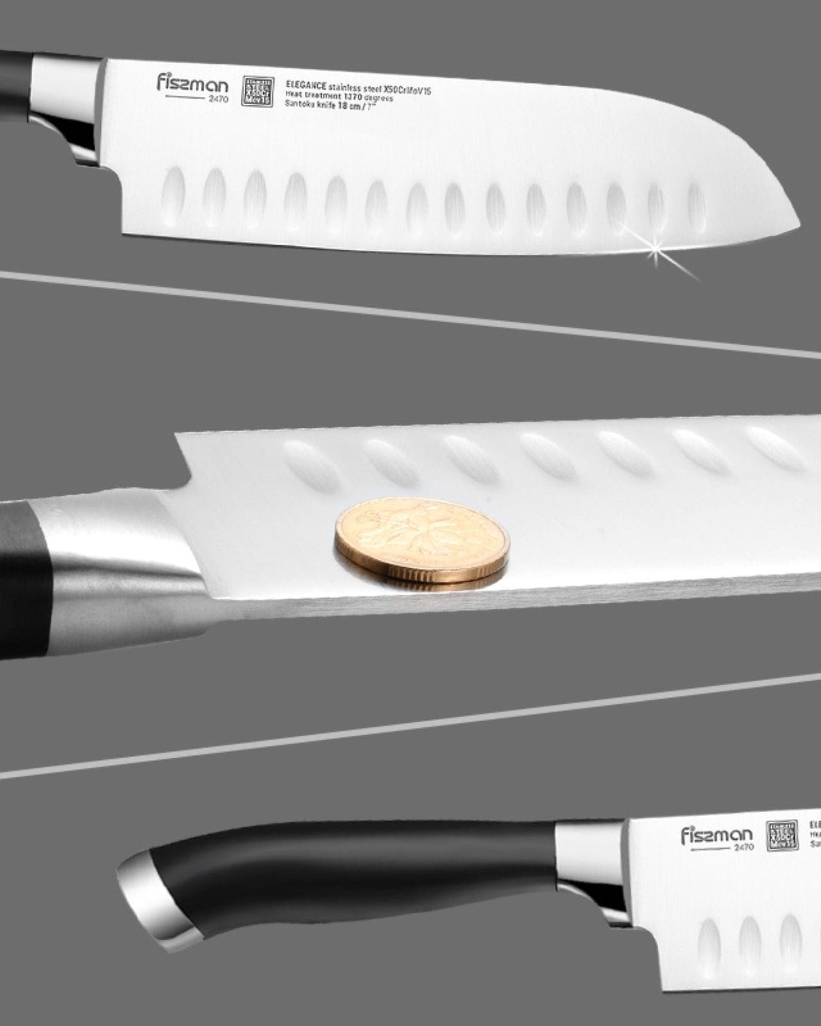 سكين سانتوكو من فيسمان إليجانس أسود 7 بوصات