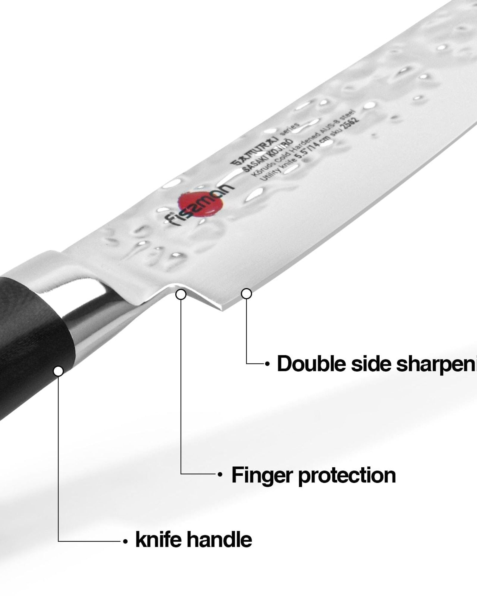 سكين فيسمان متعدد الاستخدامات 5.5 ساموراي كوجيرو 14 سم (فولاذ AUS-8)