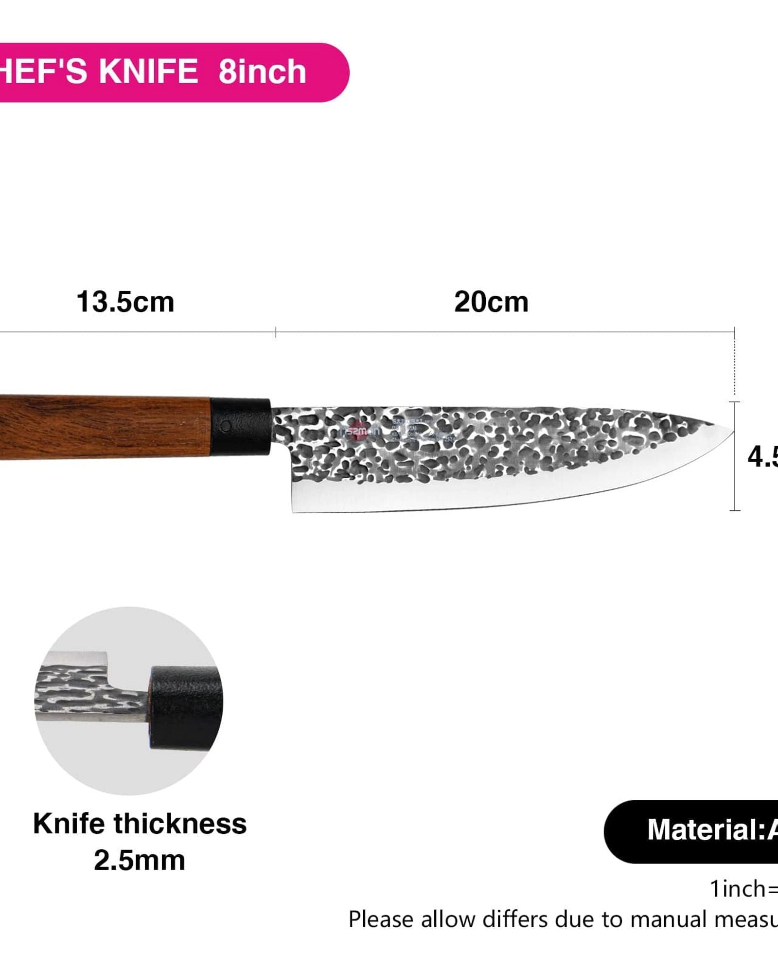 سكين الطاهي فيسمان ساموراي إيتوساي 8 بوصة 20 سم (فولاذ AUS-8)