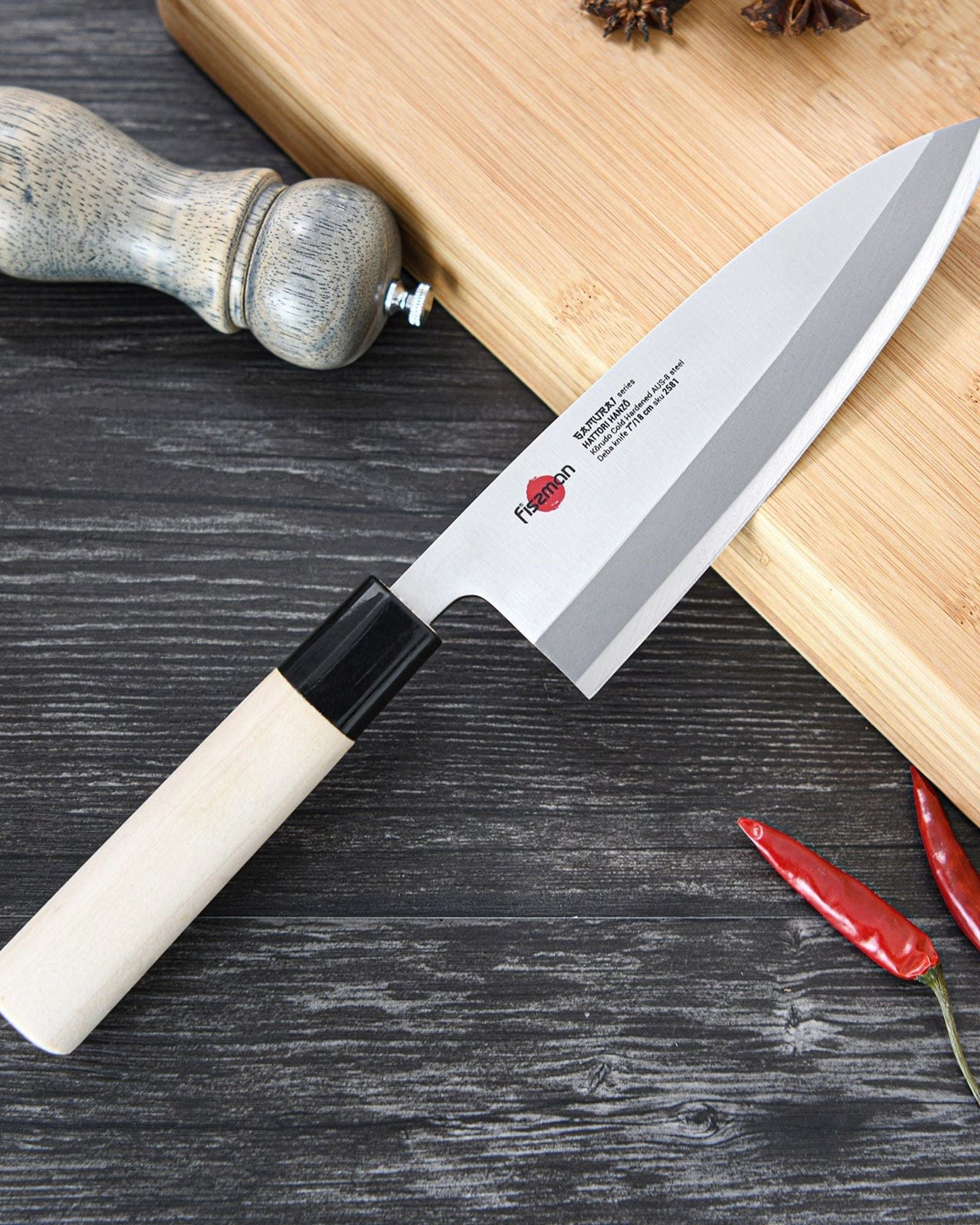 فيسمان سكين ديبا 7 بوصة ساموراي هانزو 18 سم (فولاذ AUS-8)