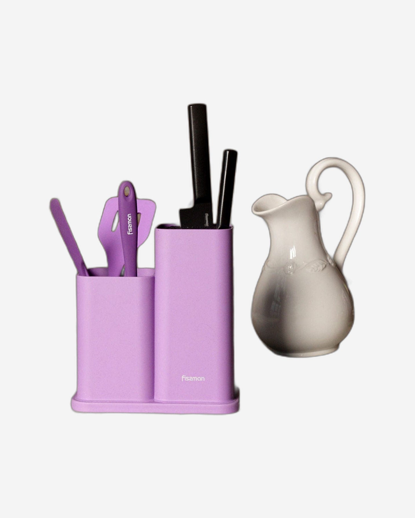 منظم سكاكين وأدوات المطبخ من فيسمان، 10×10×23.10×10×17 سم، بنفسجي