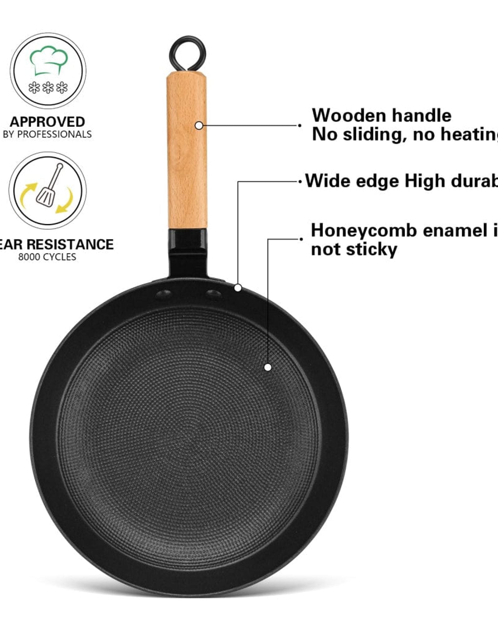 مقلاة فيسمان سيجرين سيريز ٢٨×٥٫٥ سم، مصنوعة من حديد الزهر خفيف الوزن ومطلية بالمينا