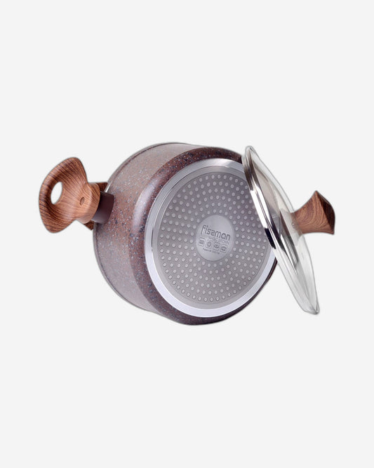 قدر فيسمان ماجيك براون سيريز بغطاء زجاجي وقاعدة حثية من الألومنيوم مع طلاء غير لاصق 20×9.8 سم/2.7 لتر