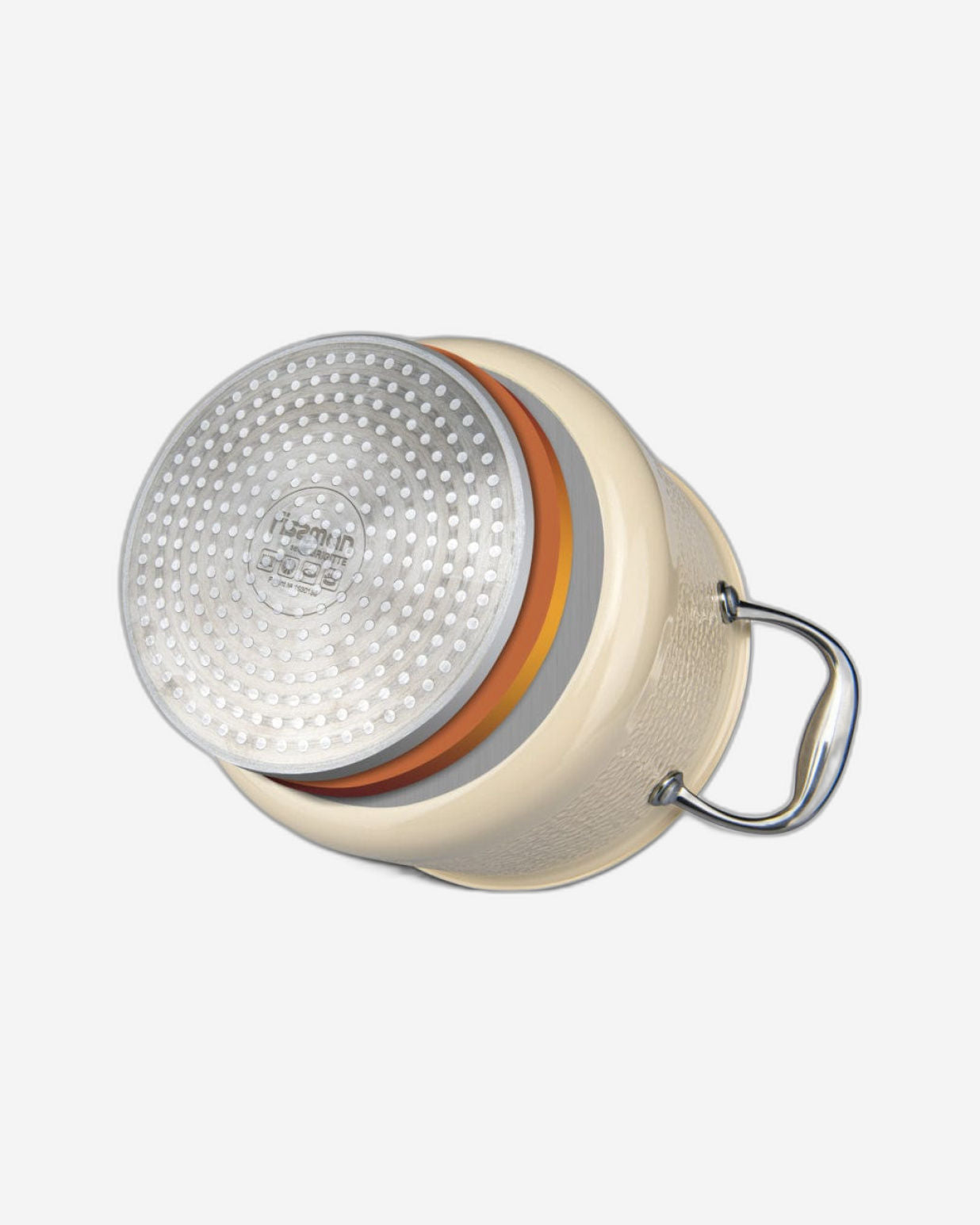 قدر فيسمان بريجيت من الفولاذ المقاوم للصدأ مع غطاء، بيج/فضي/شفاف، سعة 5 لتر