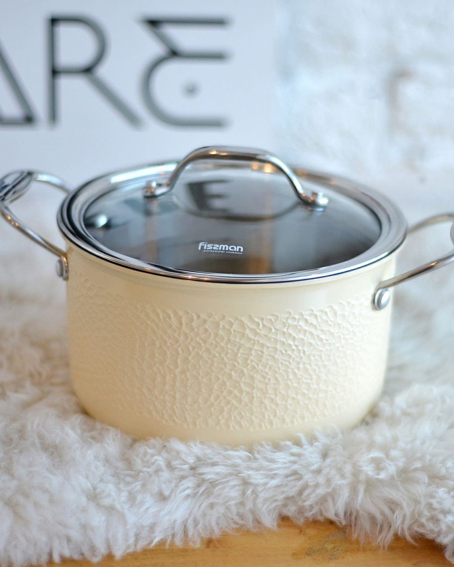 مقلاة صلصة من الفولاذ المقاوم للصدأ من سلسلة فيسمان بريجيت مع غطاء زجاجي، سعة 6 لتر، بيج/فضي/شفاف، 24×13.5 سم