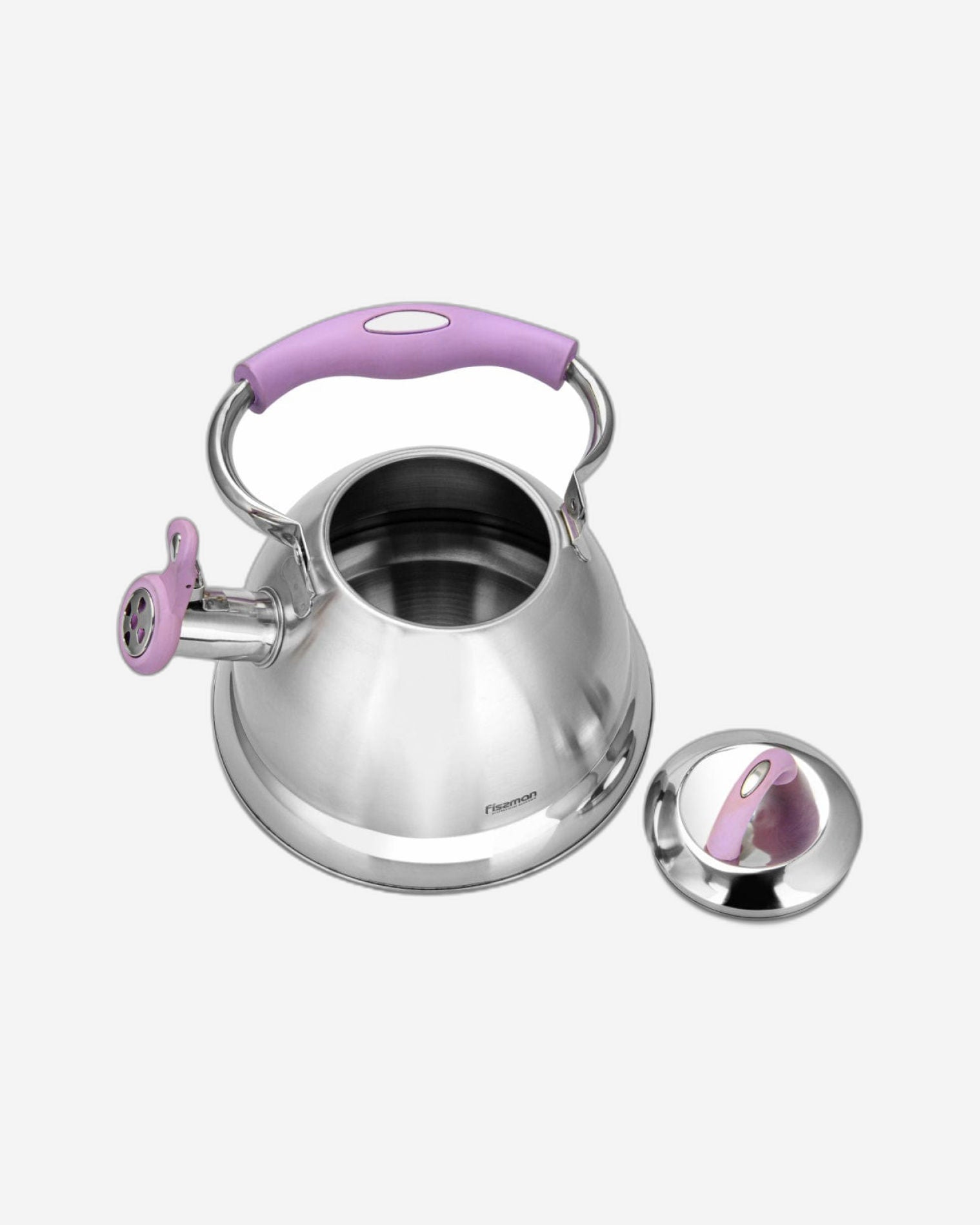 غلاية شاي فيسمان بوني الصافرة باللون الفضي/الأرجواني