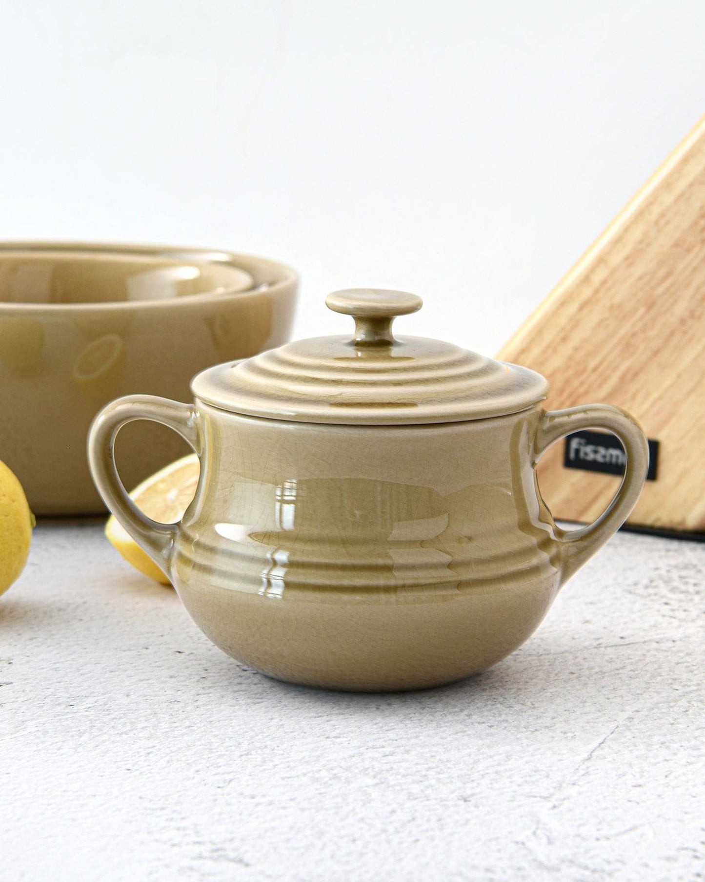 وعاء سكر فيسمان سيراميك بني 450 مل