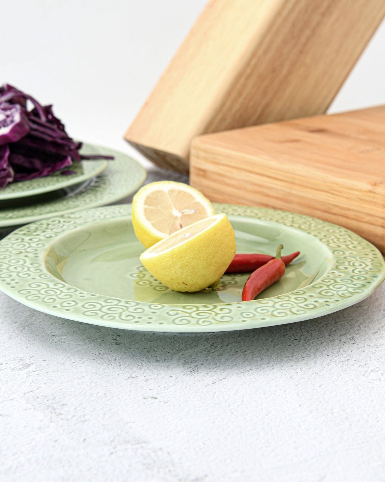 طبق سيراميك فيسمان أخضر 23 سم