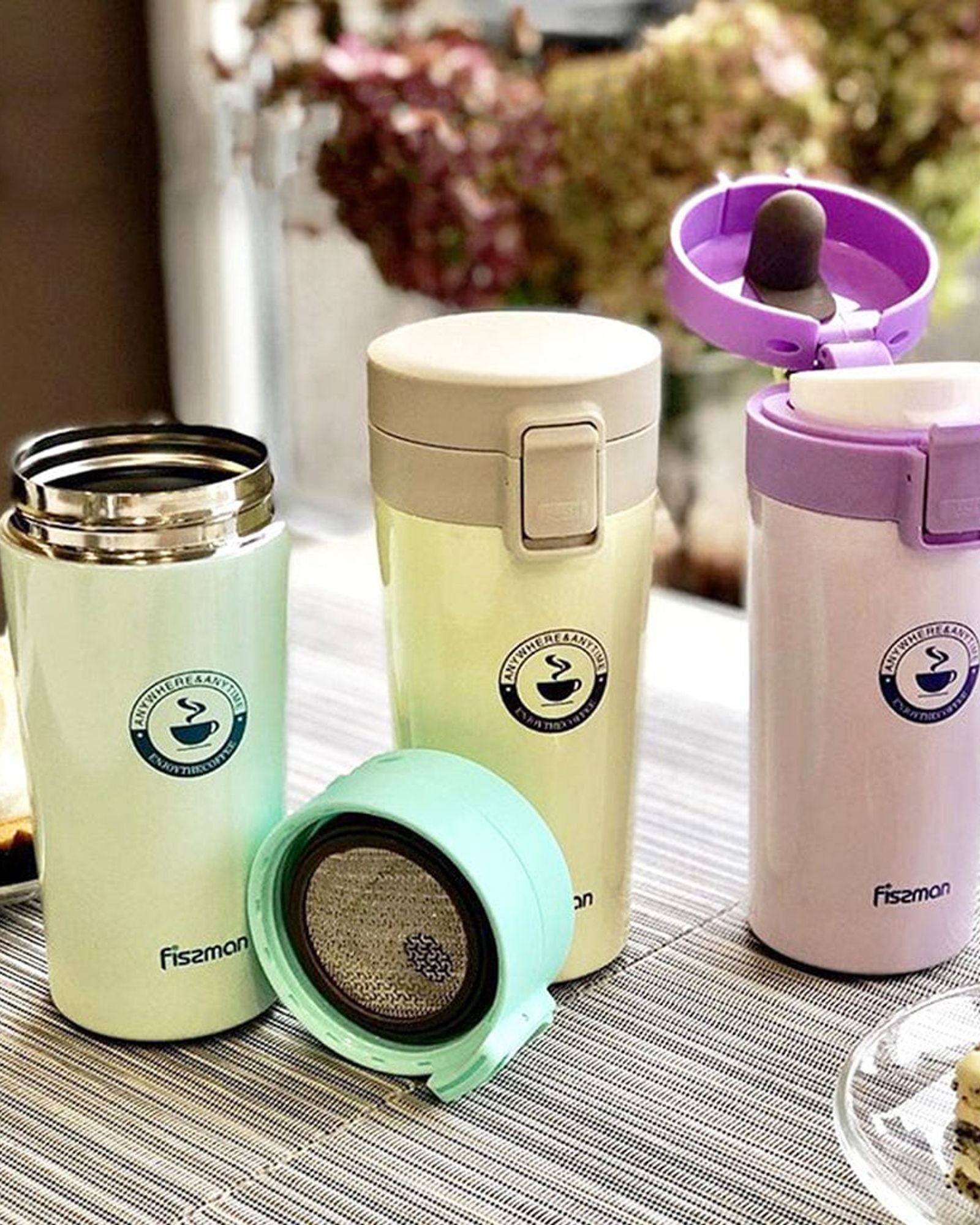 كوب سفر فيسمان مزدوج الجدار مفرغ من الهواء، لون أرجواني، 320 مل