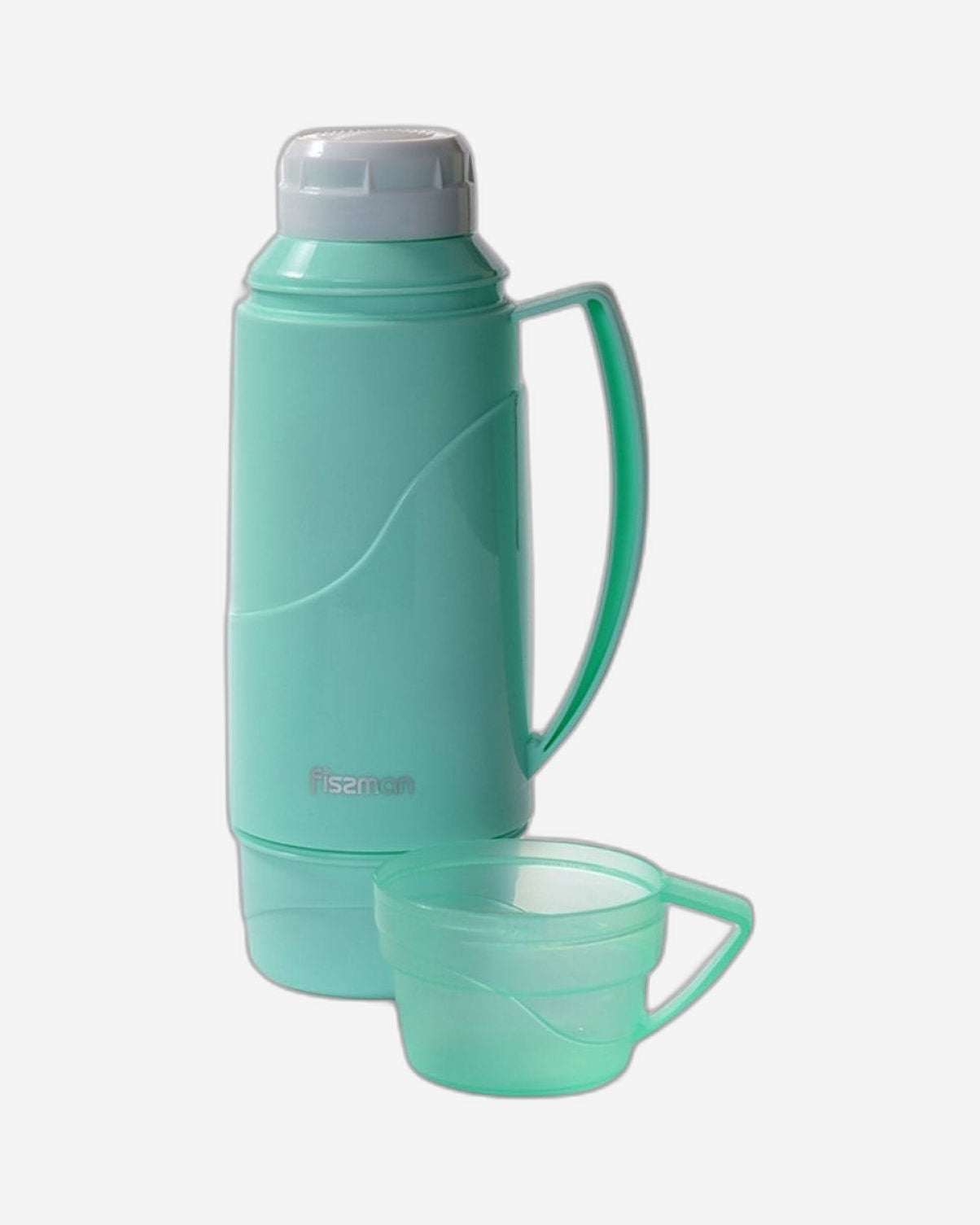 قارورة فيسمان المفرغة من الهواء مع غطاء، لون أخضر بحري/أبيض، 450 مل