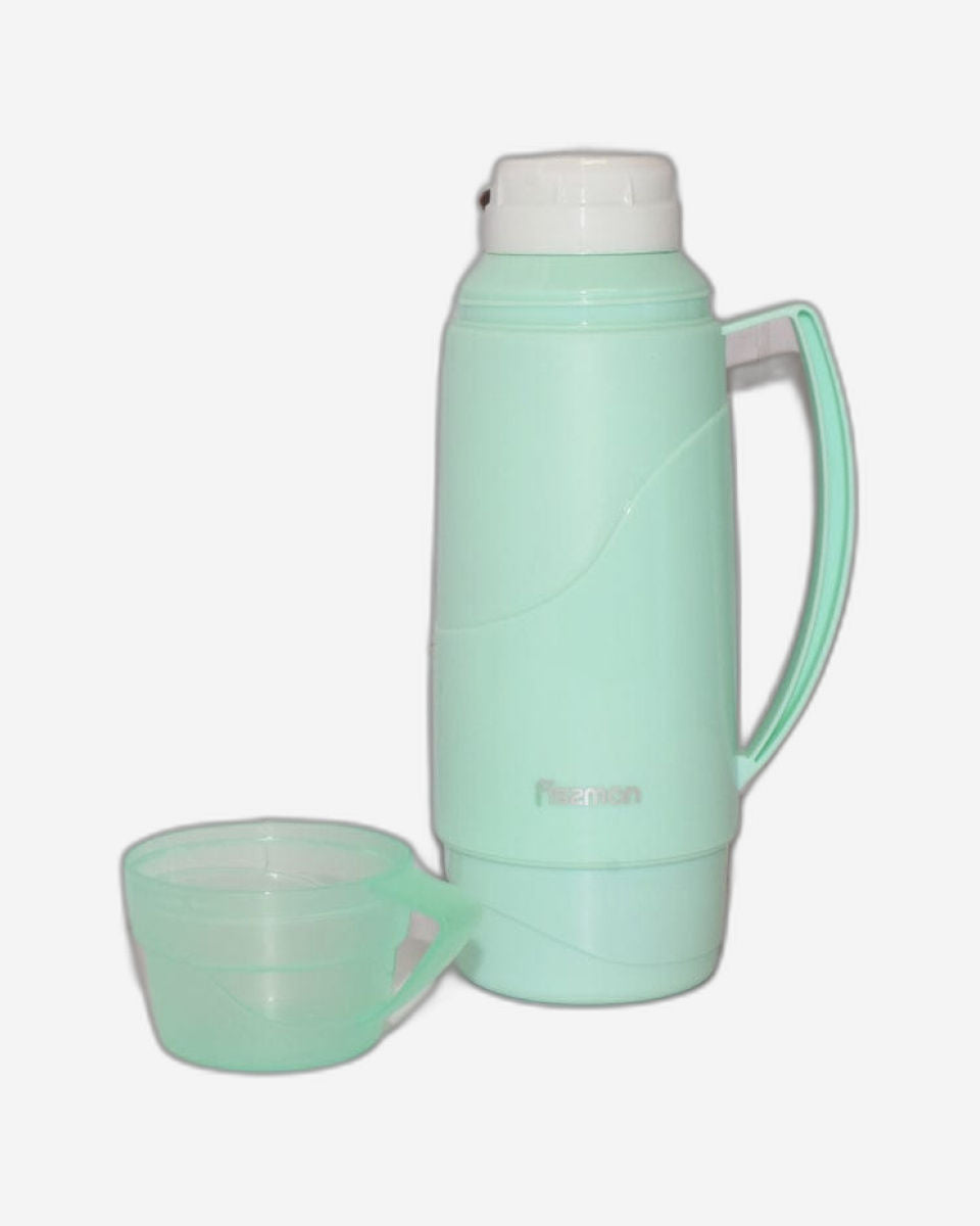 قارورة فيسمان المفرغة من الهواء مع غطاء، لون أخضر بحري/أبيض، 450 مل