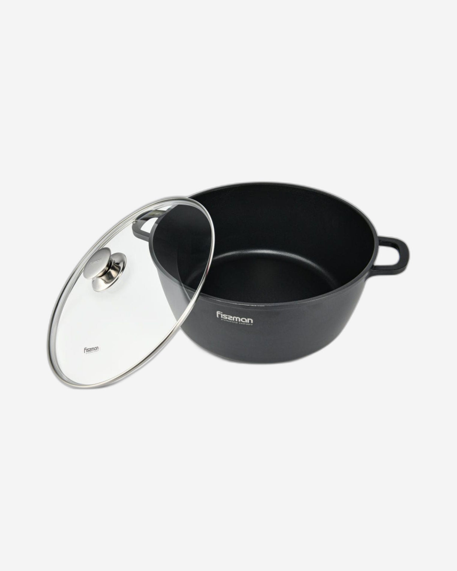 قدر فيسمان للطهي من الألومنيوم مع طلاء غير لاصق GRETA 28x12.5 سم/6.5 لتر مع غطاء زجاجي